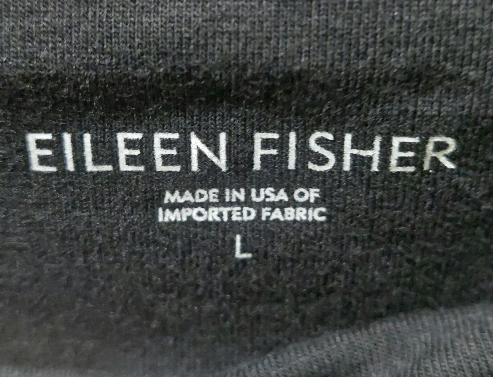 Eileen Fisher Women's Black Organic Cotton Ankle Slit Crop Pants Large