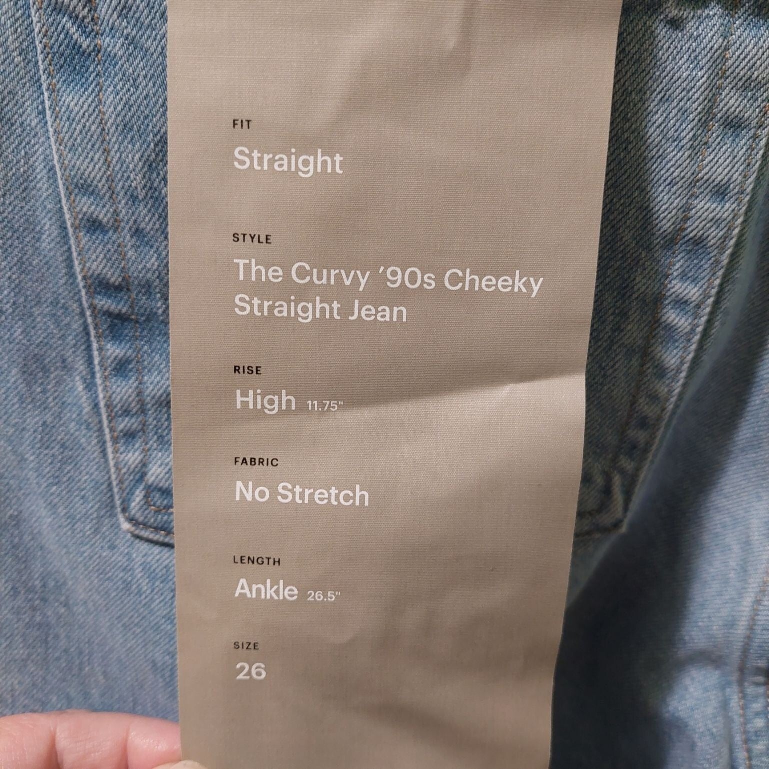 Everlane Women's Curvy 90s Cheeky Straight Jean Vintage Sunbleached Blue Size 26