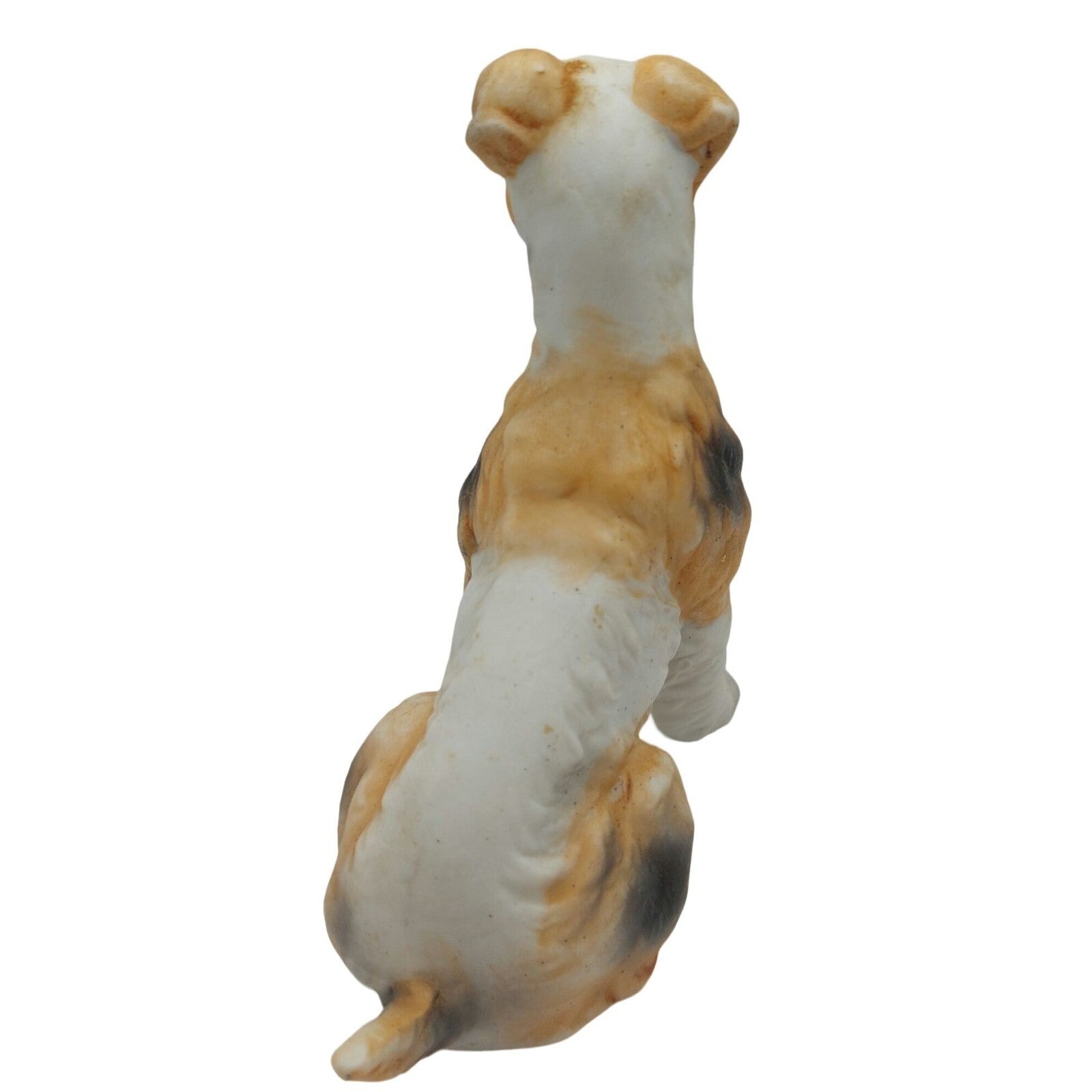 Vintage Porcelain Wire Haired Terrier Dog Figurine 4" Hand-Painted Made In Korea