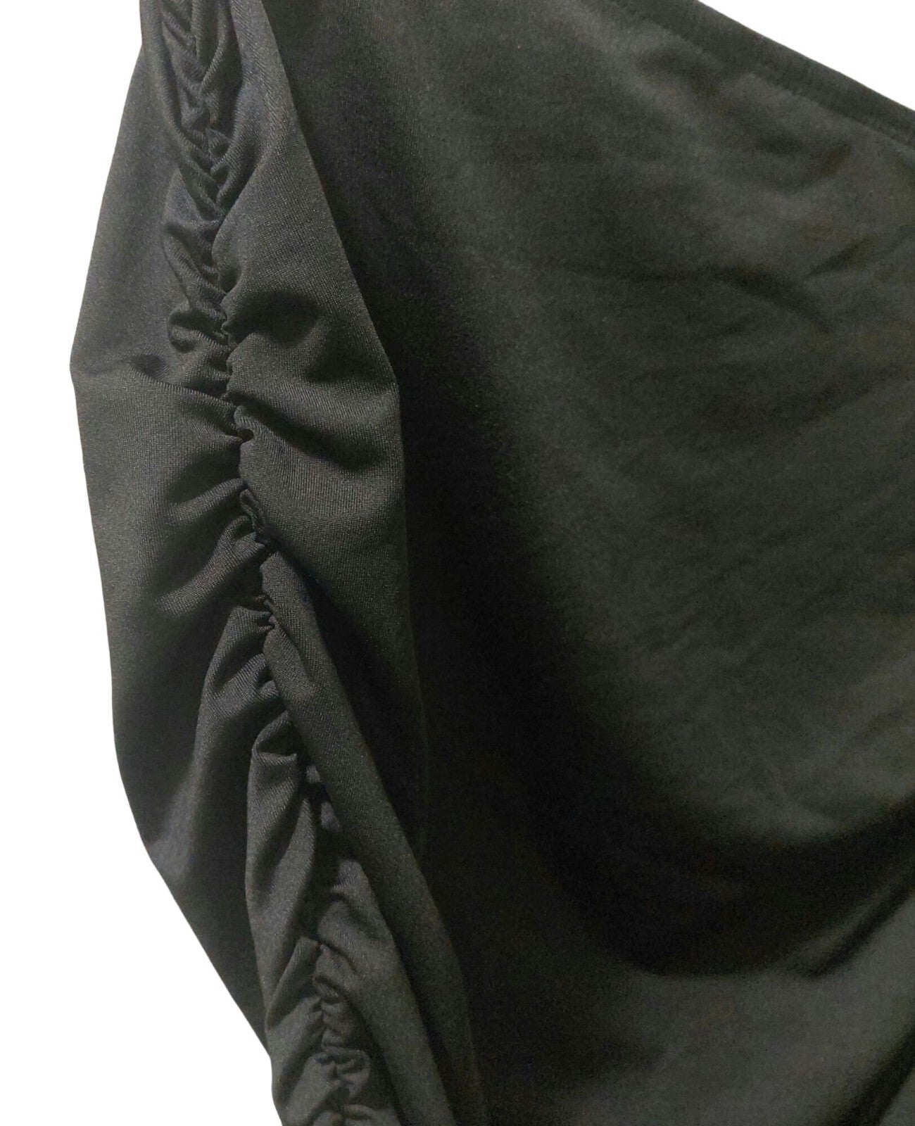 NWT Commense Black Side Ruched Off-Shoulder One Sleeve Dress Size Small