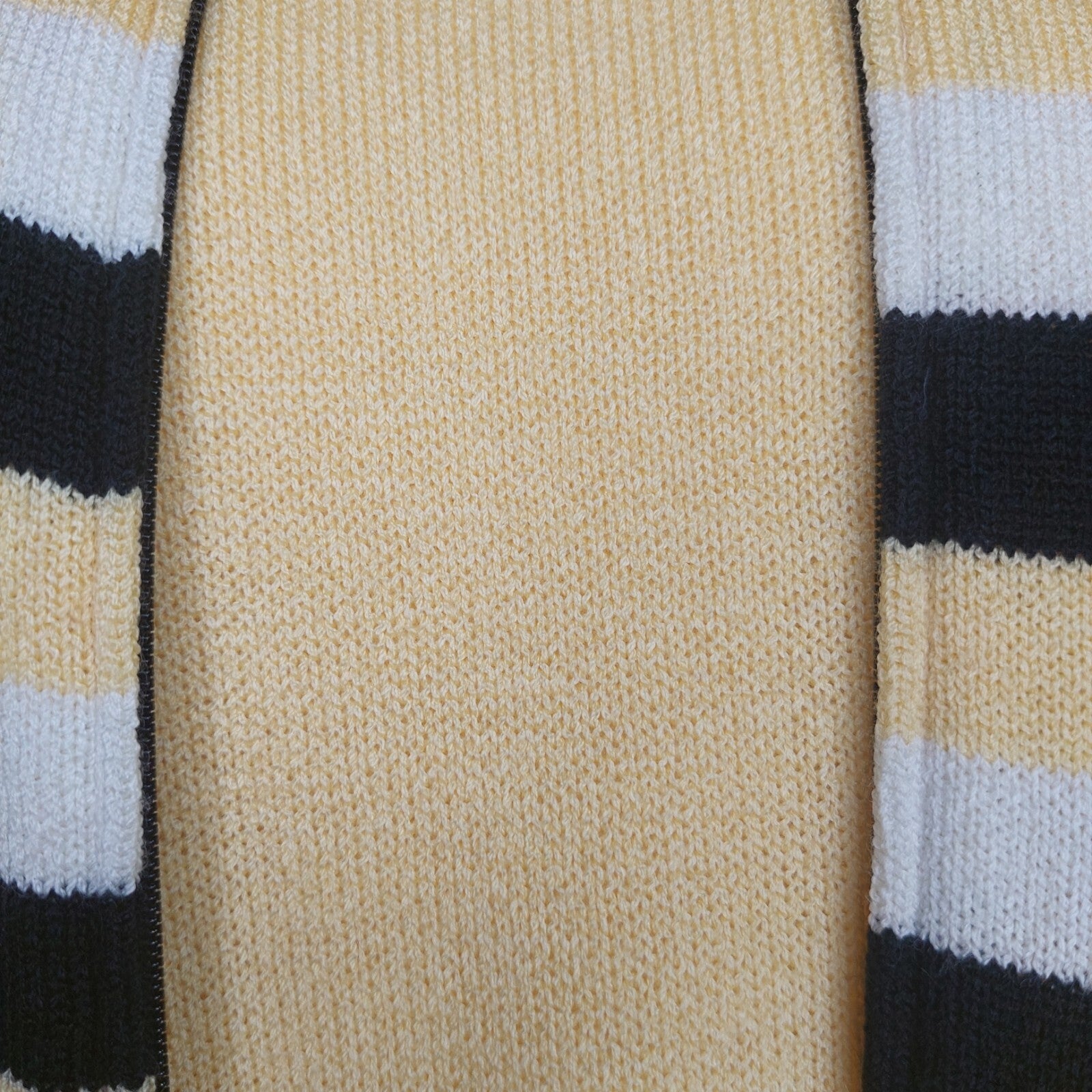Vintage San Remo by Laura Knits Yellow/Black Stripe 2 Piece Set USA Made Pads