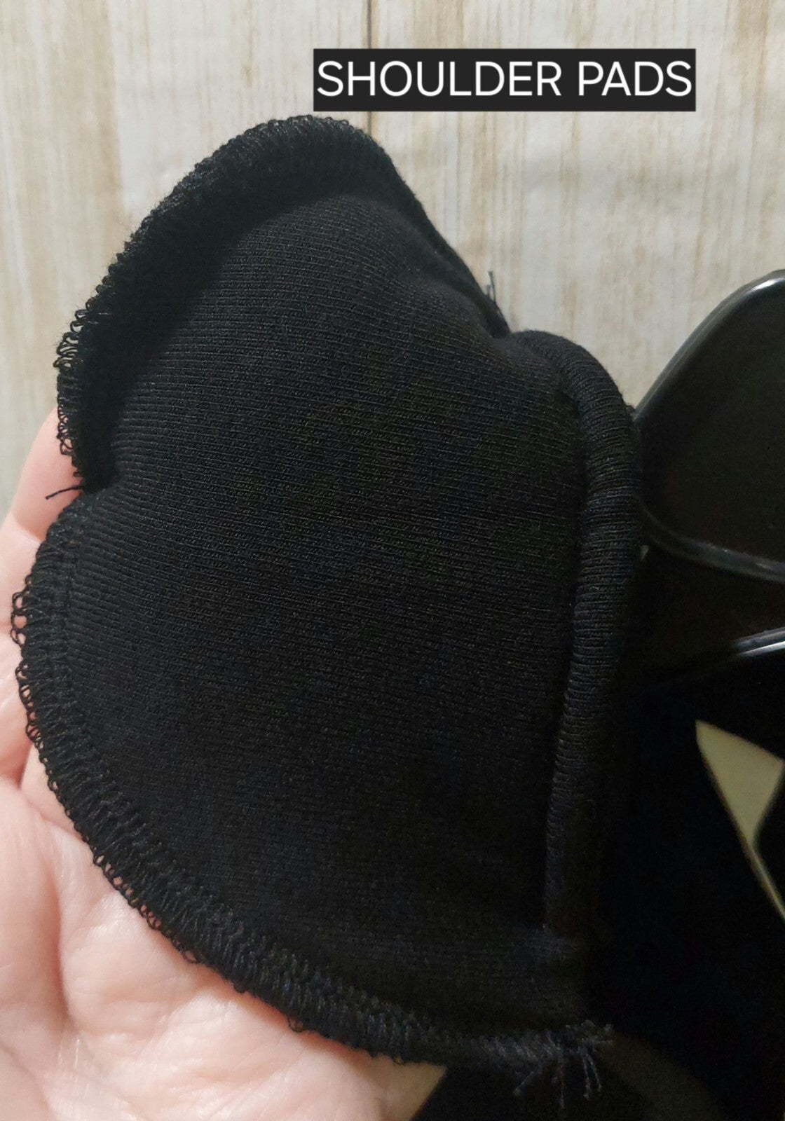 NWT Commense Black Long Sleeve Open Back Tie Detail Top W/ Shoulder Pads Medium