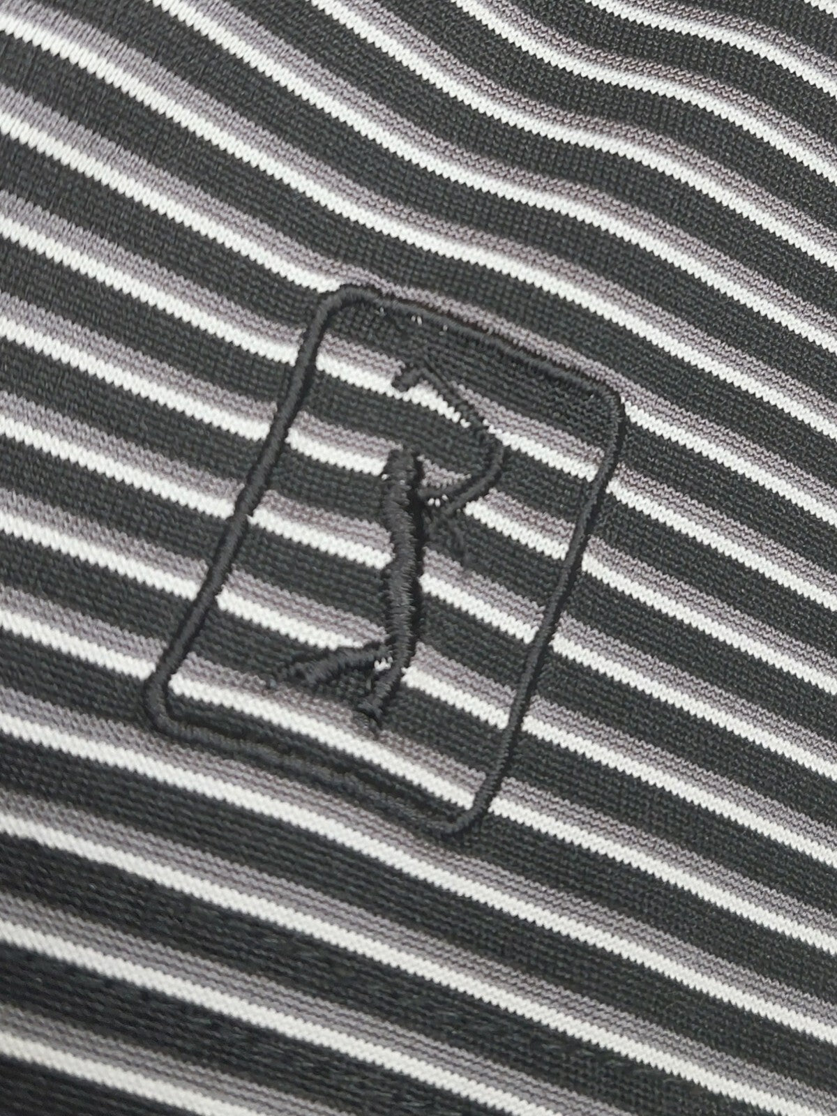 PGA Tour Men's [Size XL] Golf Polo Shirt Black/White/Gray Striped Short Sleeve