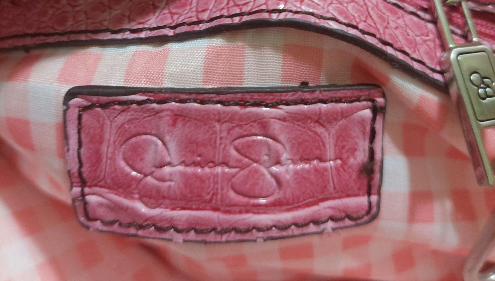 Jessica Simpson Fushia Pink Faux Crocodile-Embossed Pacha Envelope Clutch