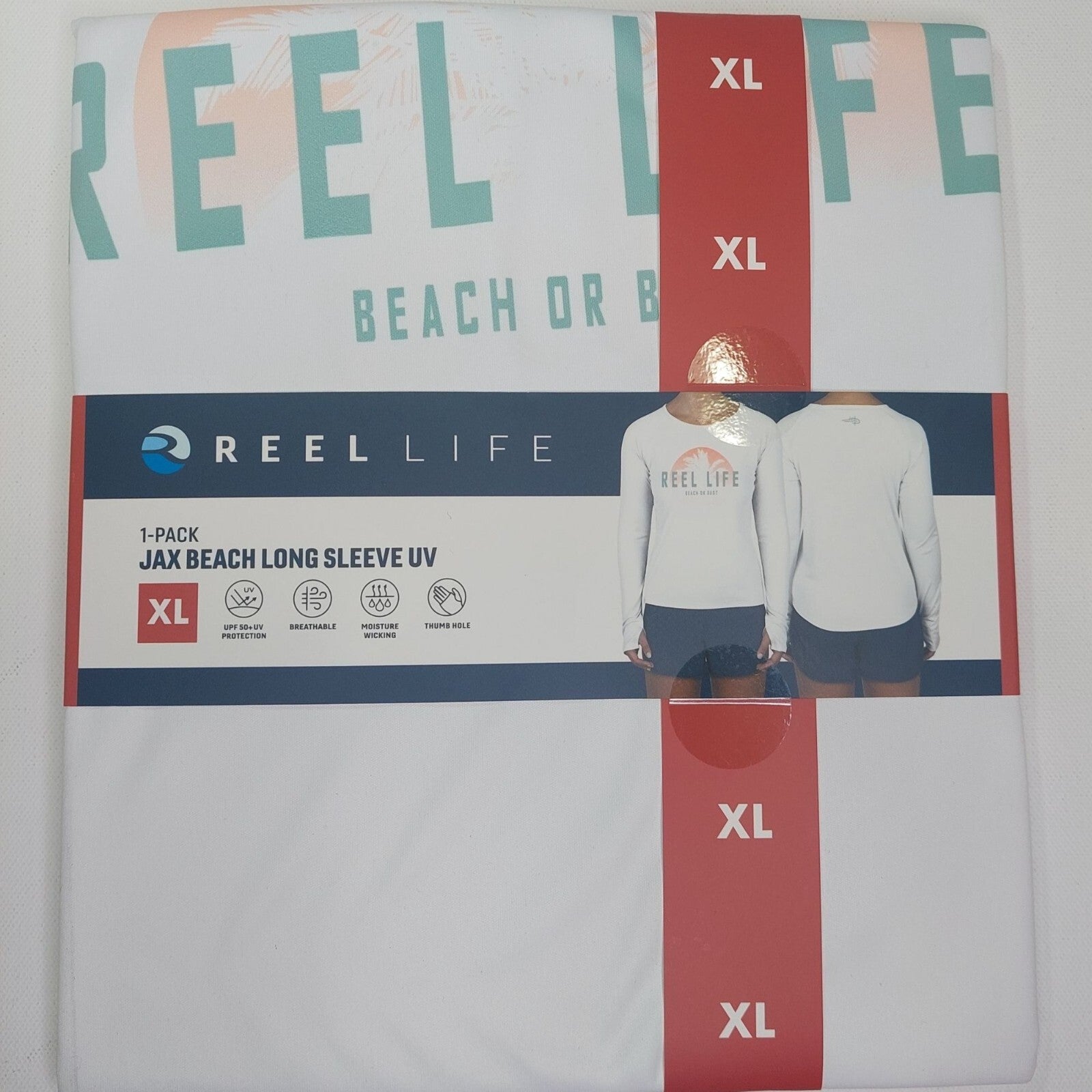 Reel Life Women's Jax Beach Long Sleeve UV Shirt XL W/ Thumbholes
