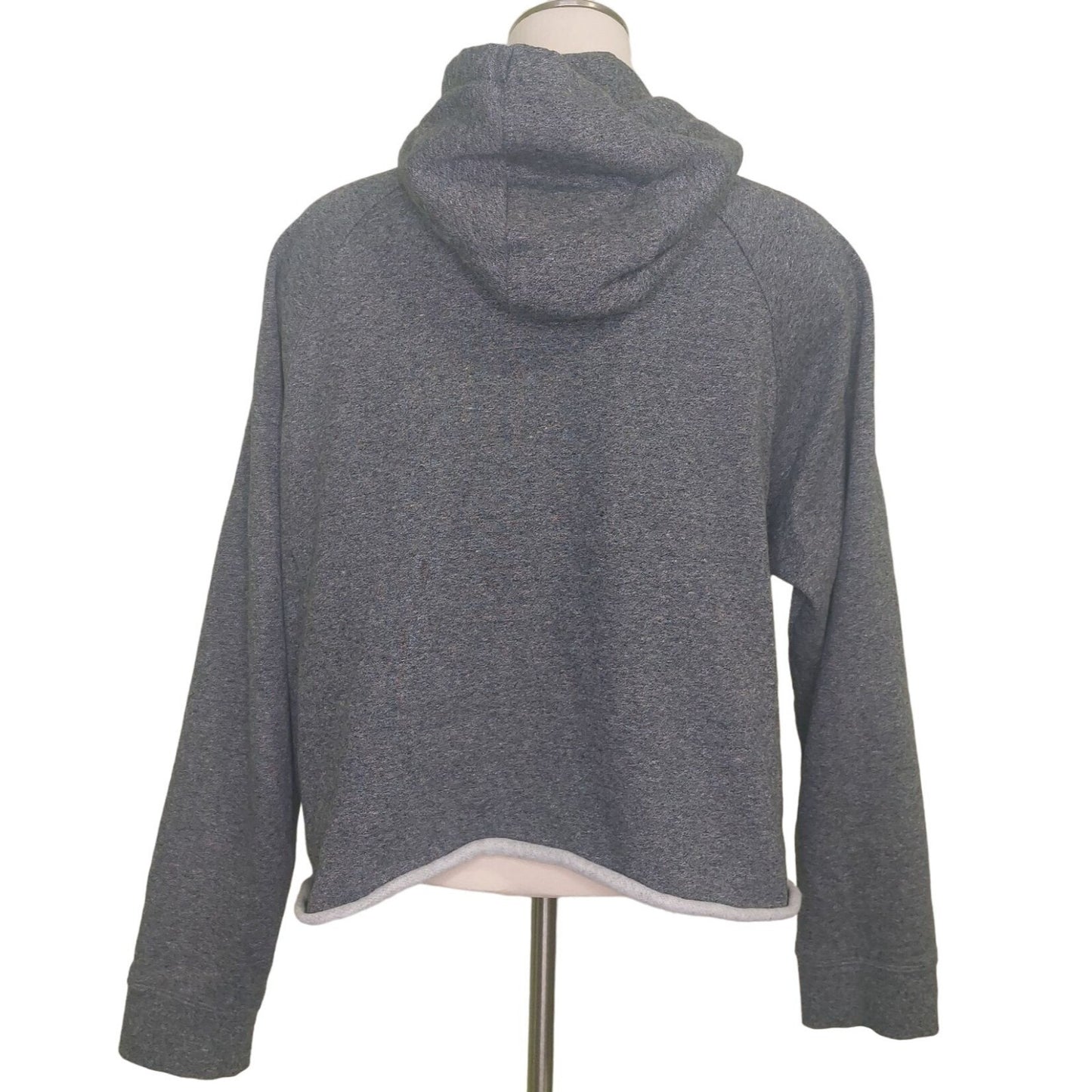 Calvin Klein Women's Gray Cut Off Hoodie Sweatshirt Size XXL Cozy
