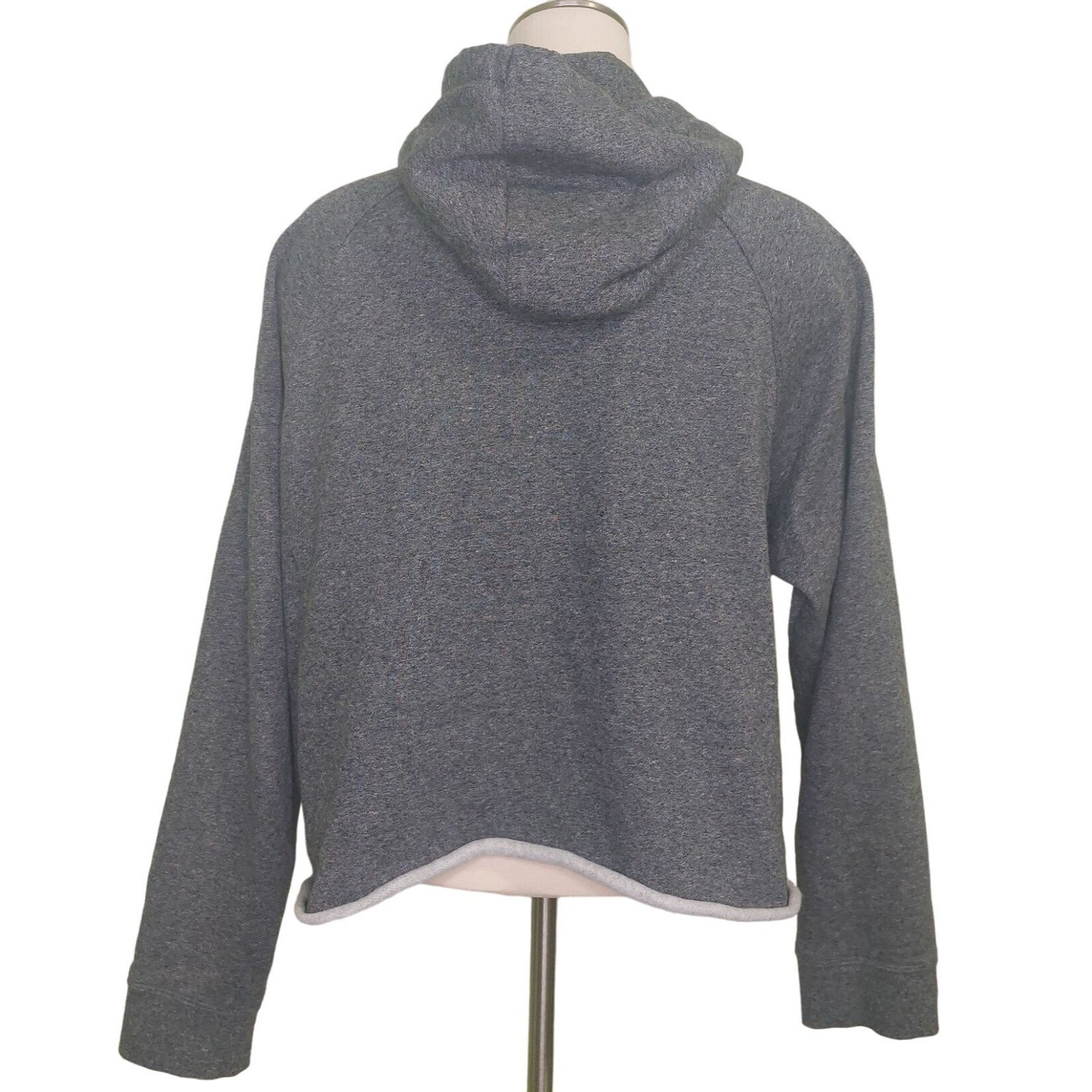 Calvin Klein Women's Gray Cut Off Hoodie Sweatshirt Size XXL Cozy