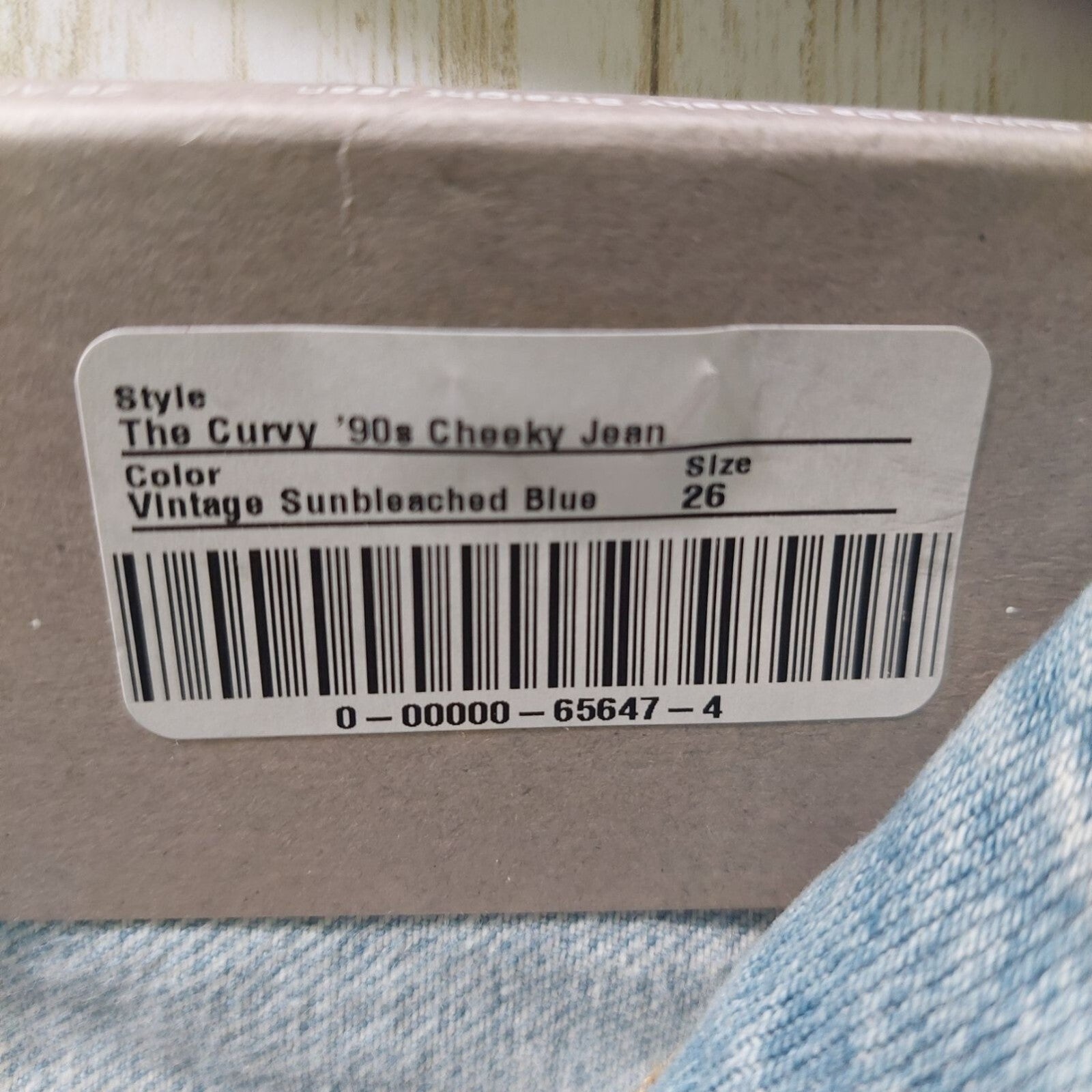 Everlane Women's Curvy 90s Cheeky Straight Jean Vintage Sunbleached Blue Size 26