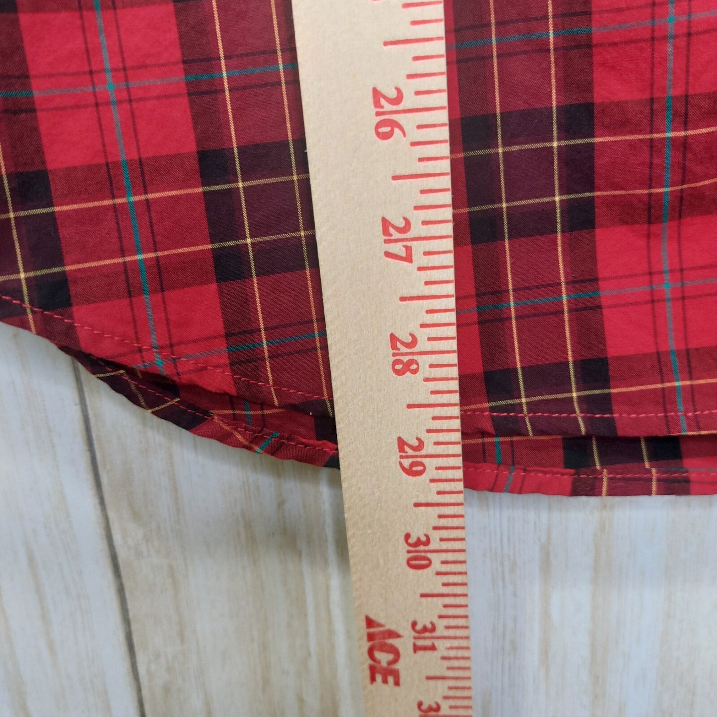 American Eagle Mens Shirt Button Down Red Plaid Long Sleeve Classic Fit Large