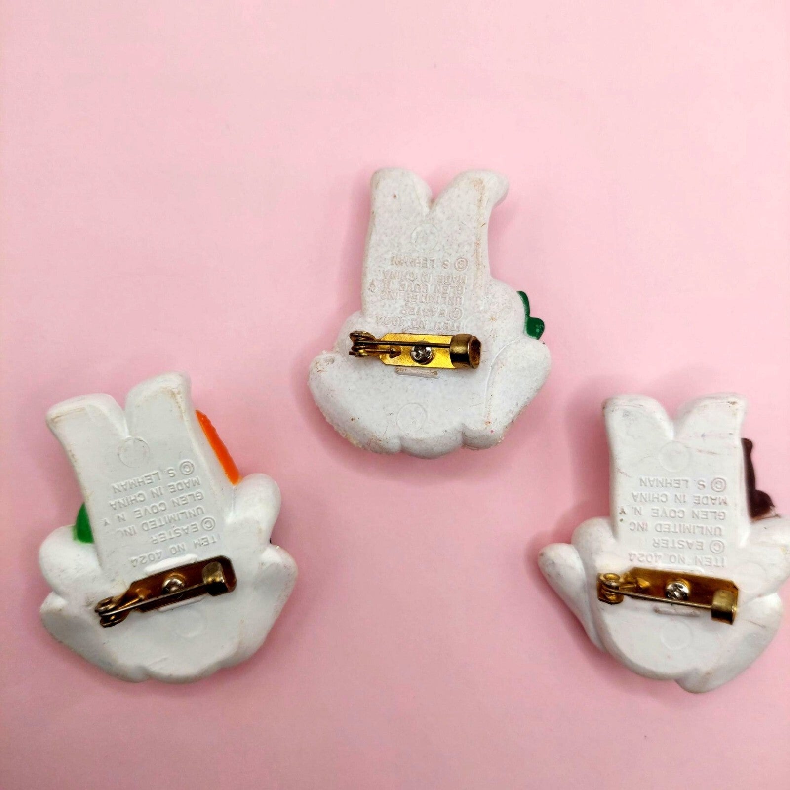 Vintage Easter Bunny Brooch Pins Set Of 3 By Easter Unlimited Inc. Spring