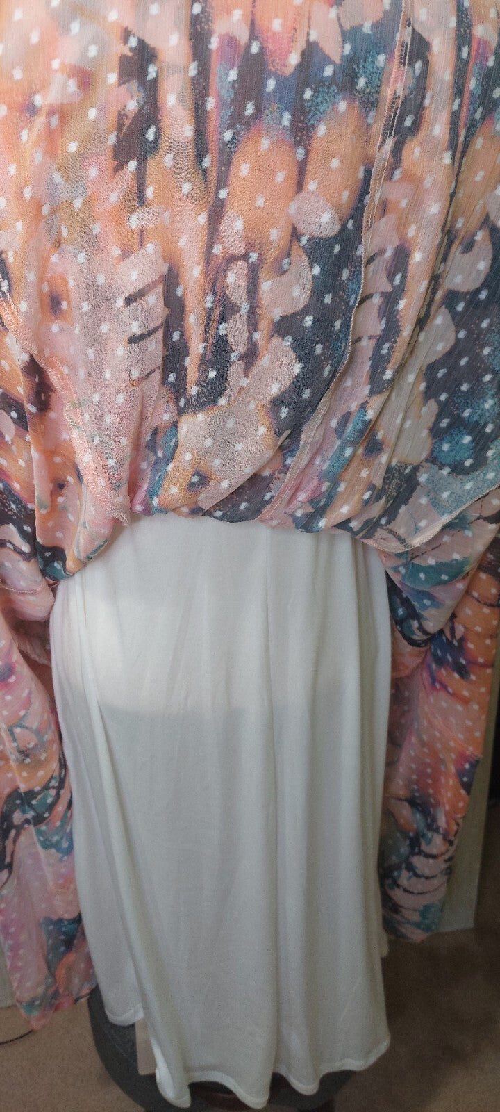 Torrid Midi Dress Clip Dot Smocked Mock Hi Neck Floral Size 0~12~Large Butterfly