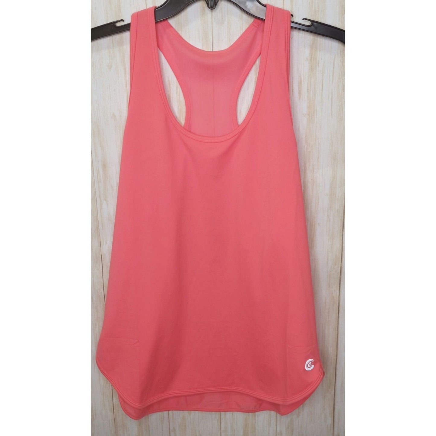 Calme By Johnny Was Womens Effect Draped Racer Back Tank  Coral Pink Size Small