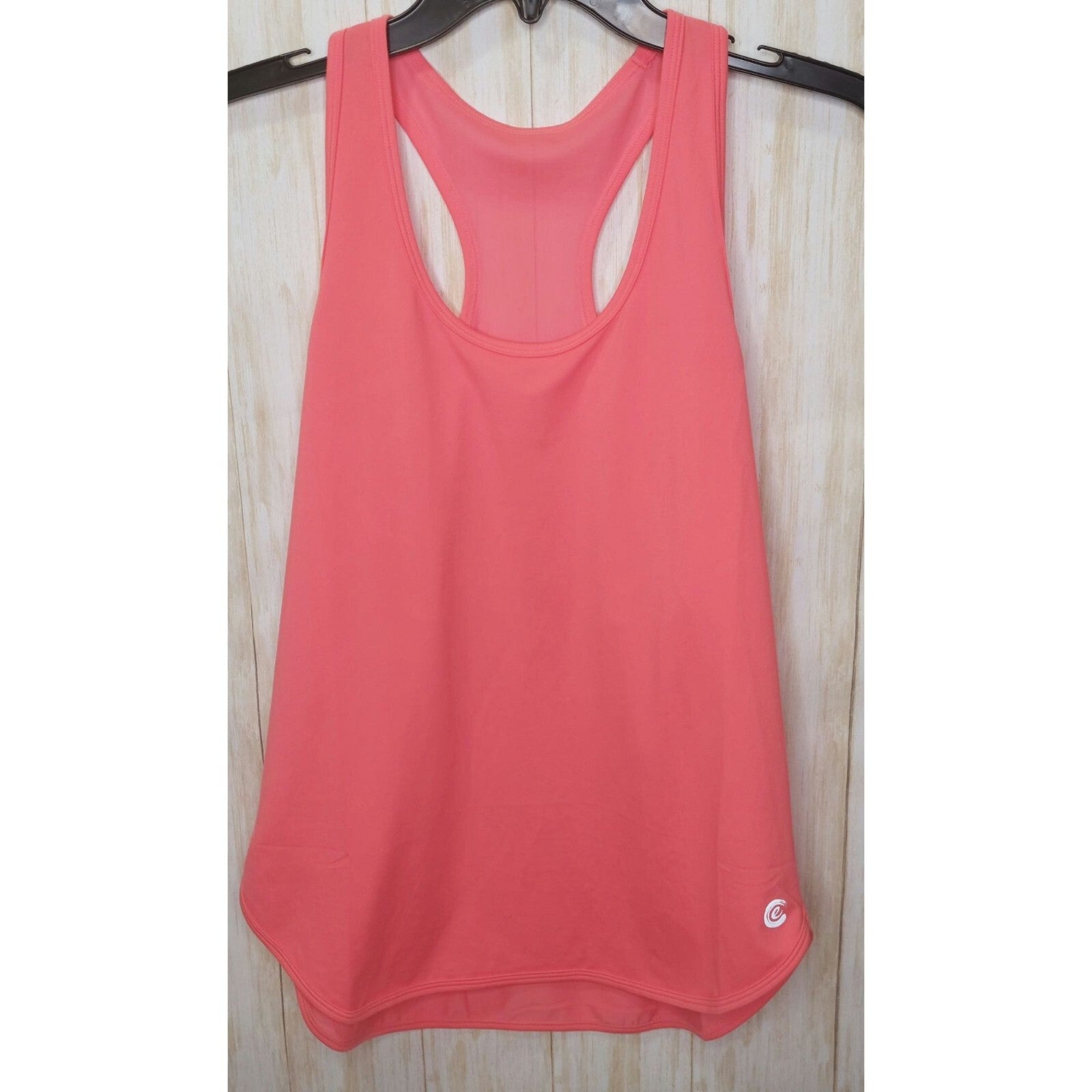 Calme By Johnny Was Womens Effect Draped Racer Back Tank  Coral Pink Size Small
