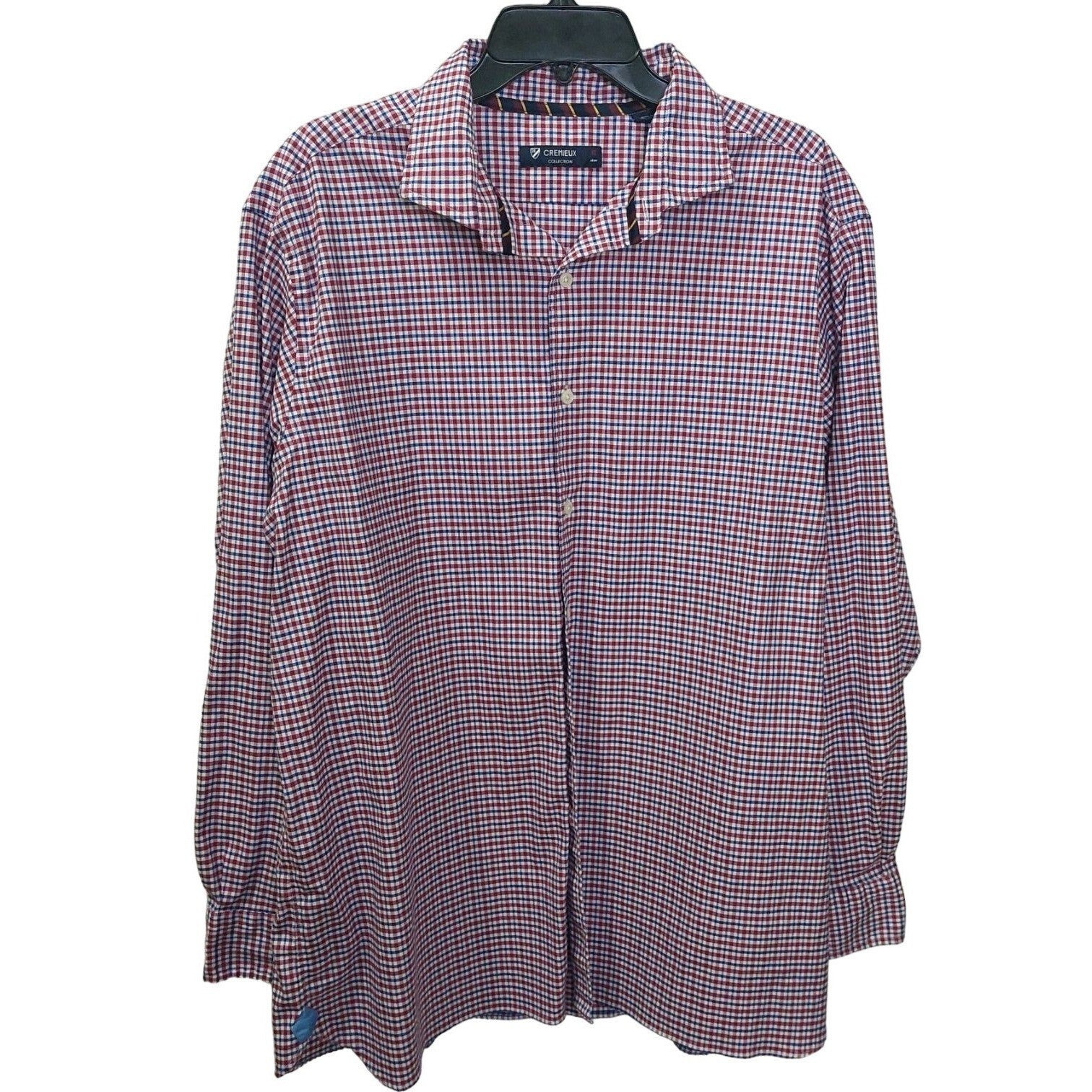 Cremieux Collection Men's Red & Blue Gingham Button Up Long Sleeve Shirt Size XL