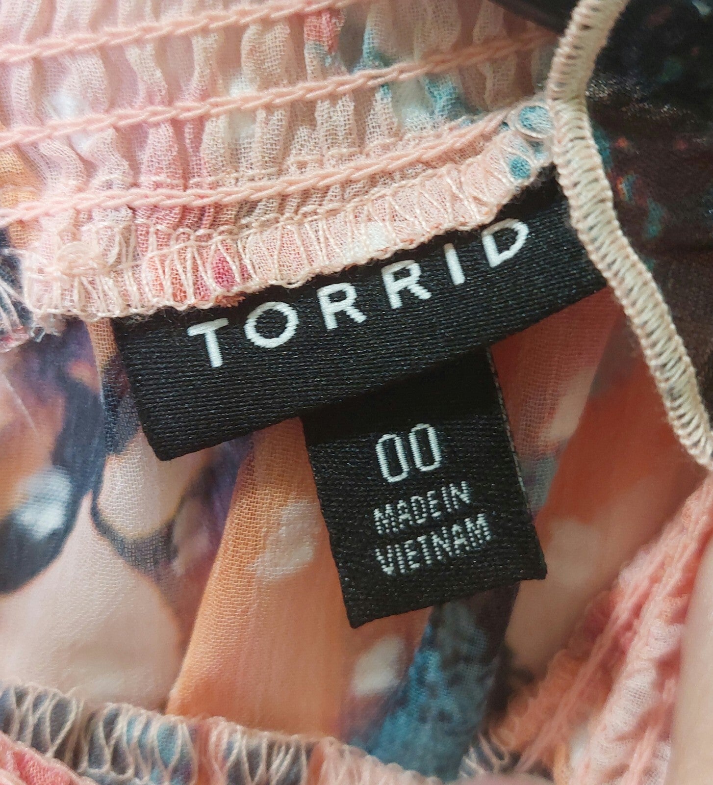 Torrid Midi Dress Clip Dot Smocked Mock Hi Neck Floral Size 0~12~Large Butterfly