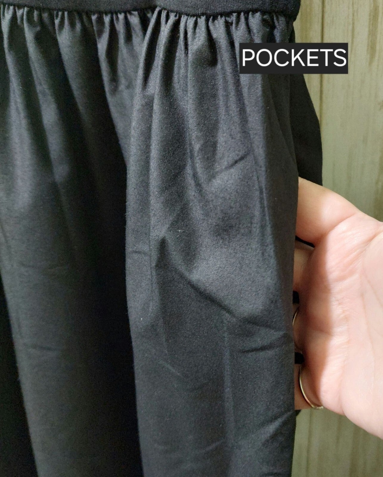 NWT Commense Black Long Sleeve Maxi Dress W/Pockets Size Medium