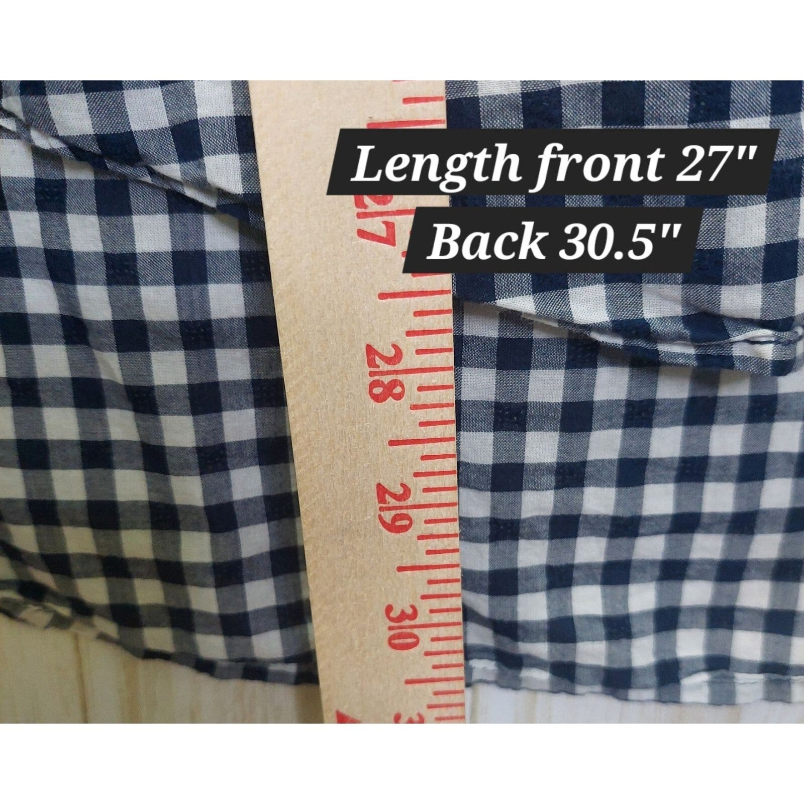 Lane Bryant Womens Blue & White Plaid Button-Up Shirt 24W Long Sleeve Cotton