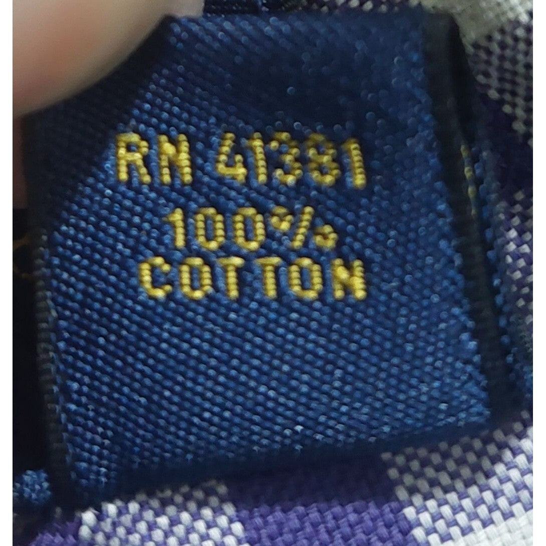 Polo Ralph Lauren Men's Purple Gingham Long-Sleeve Button-Up Shirt Medium