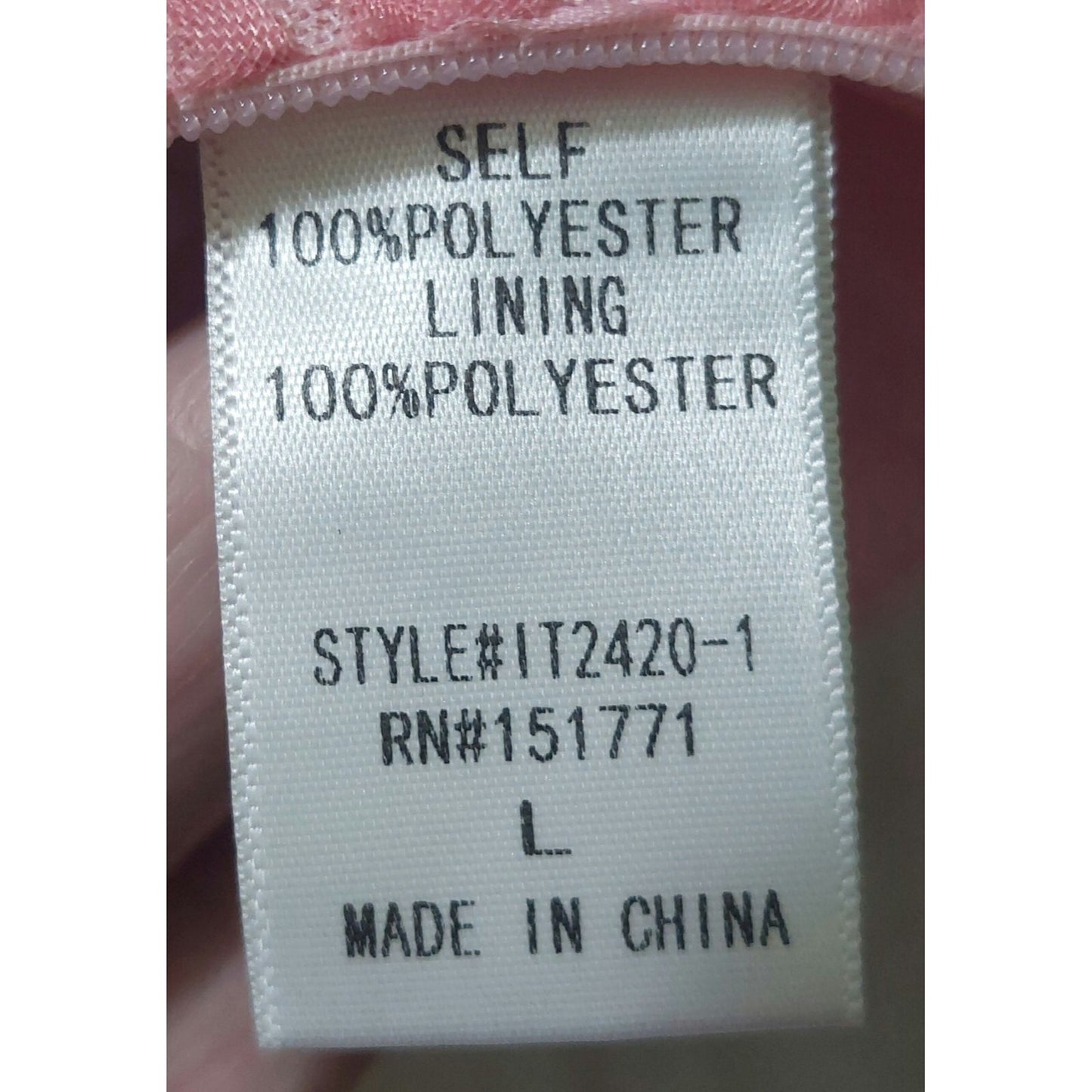 NWT Le Lis Pink Puff Sleeve Floral Crop Top W/ Textured Rose Design Large