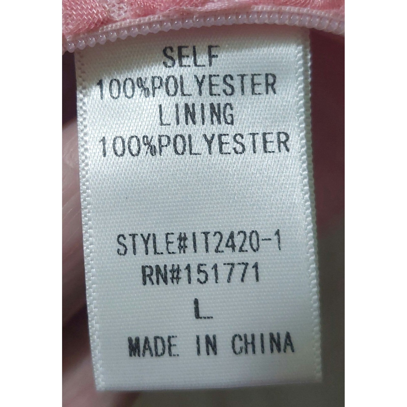 NWT Le Lis Pink Puff Sleeve Floral Crop Top W/ Textured Rose Design Large