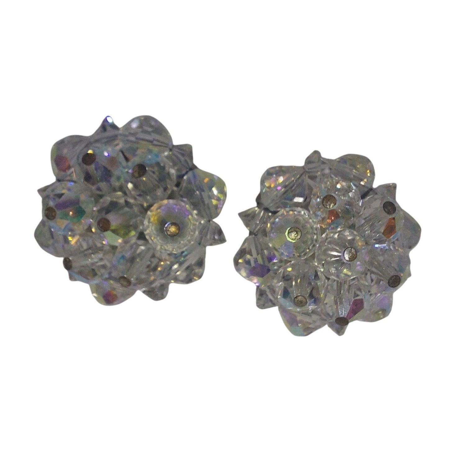 Vintage Laguna Crystal Cluster Clip-On Earrings