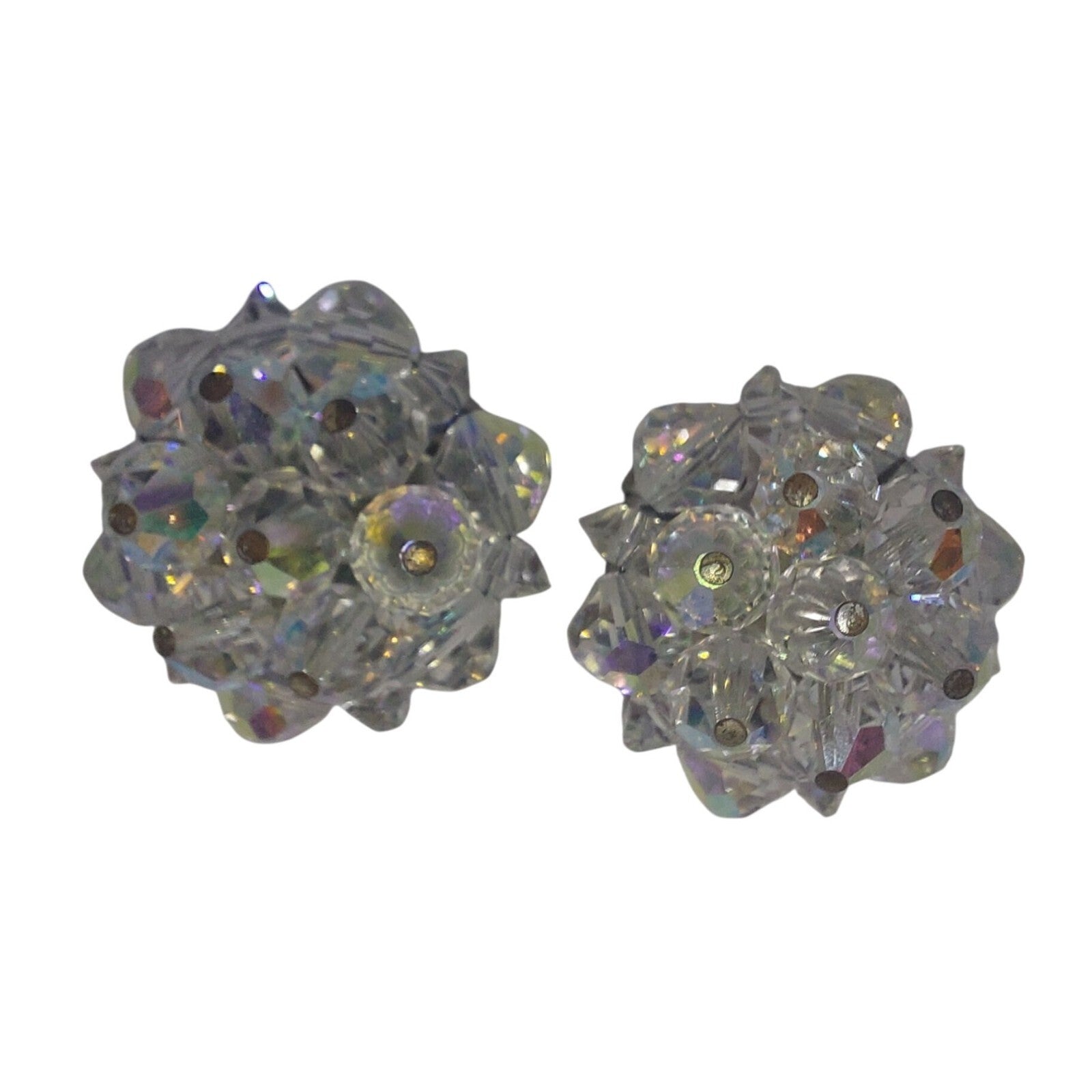Vintage Laguna Crystal Cluster Clip-On Earrings