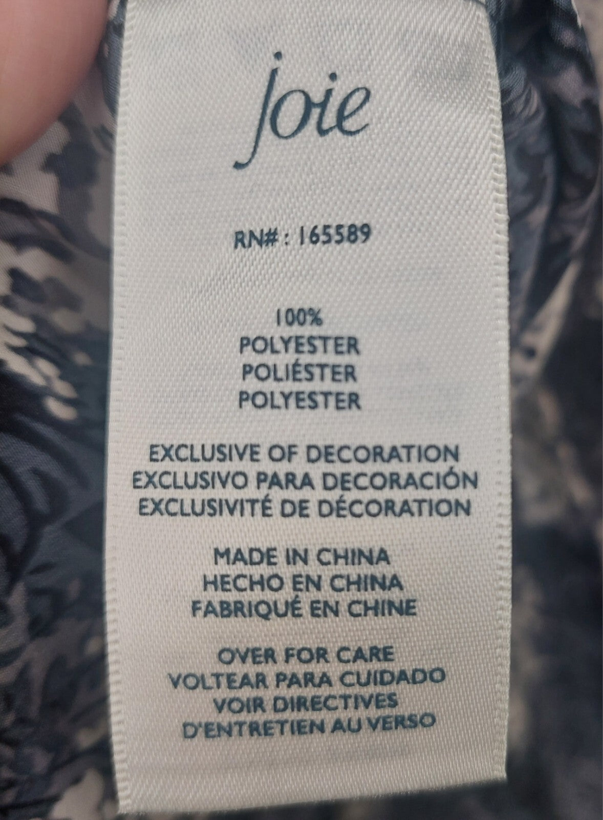Joie Top Womens Blouse Sleeveless Ruffle High Neck Baltic Print Size Large