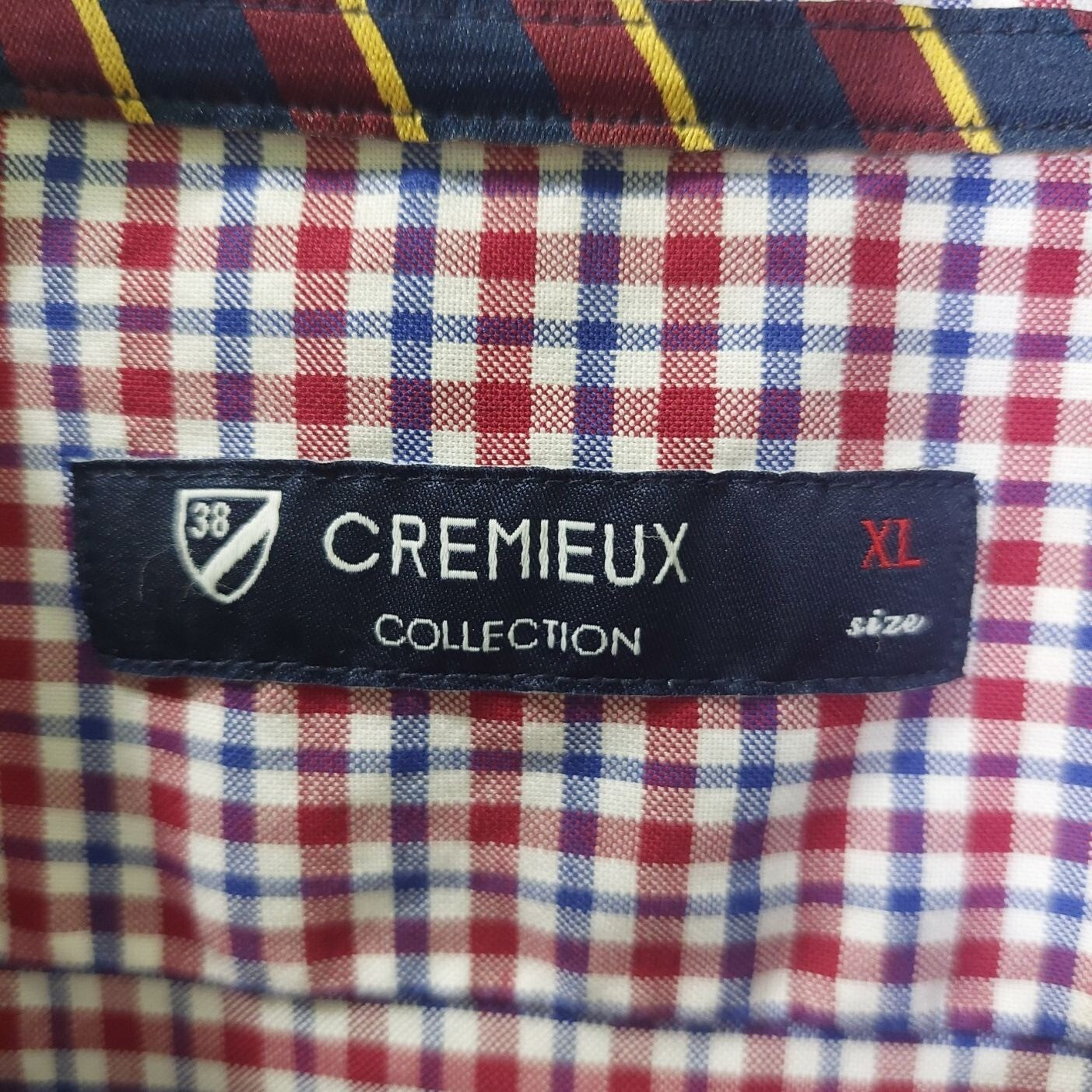 Cremieux Collection Men's Red & Blue Gingham Button Up Long Sleeve Shirt Size XL
