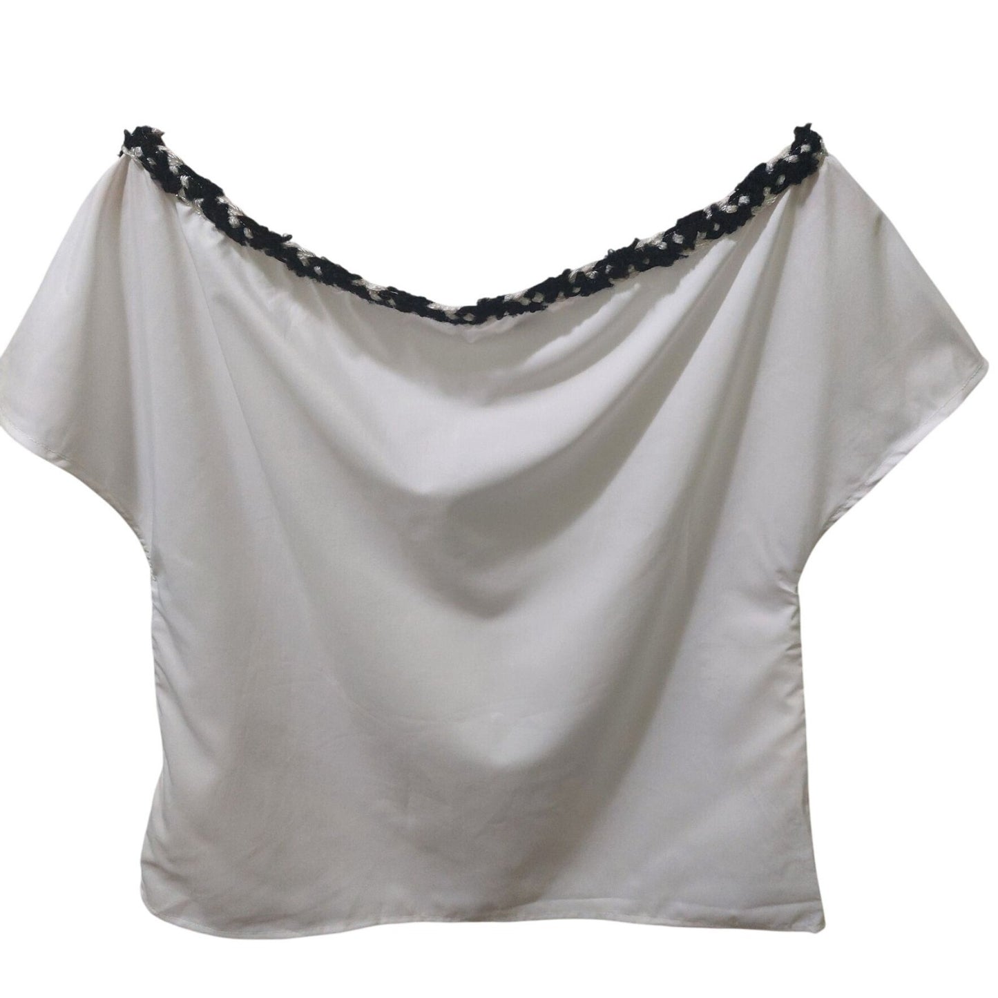 NWT Commense White Top & Pleated Maxi Skirt W/ Black & White Trim Size Small