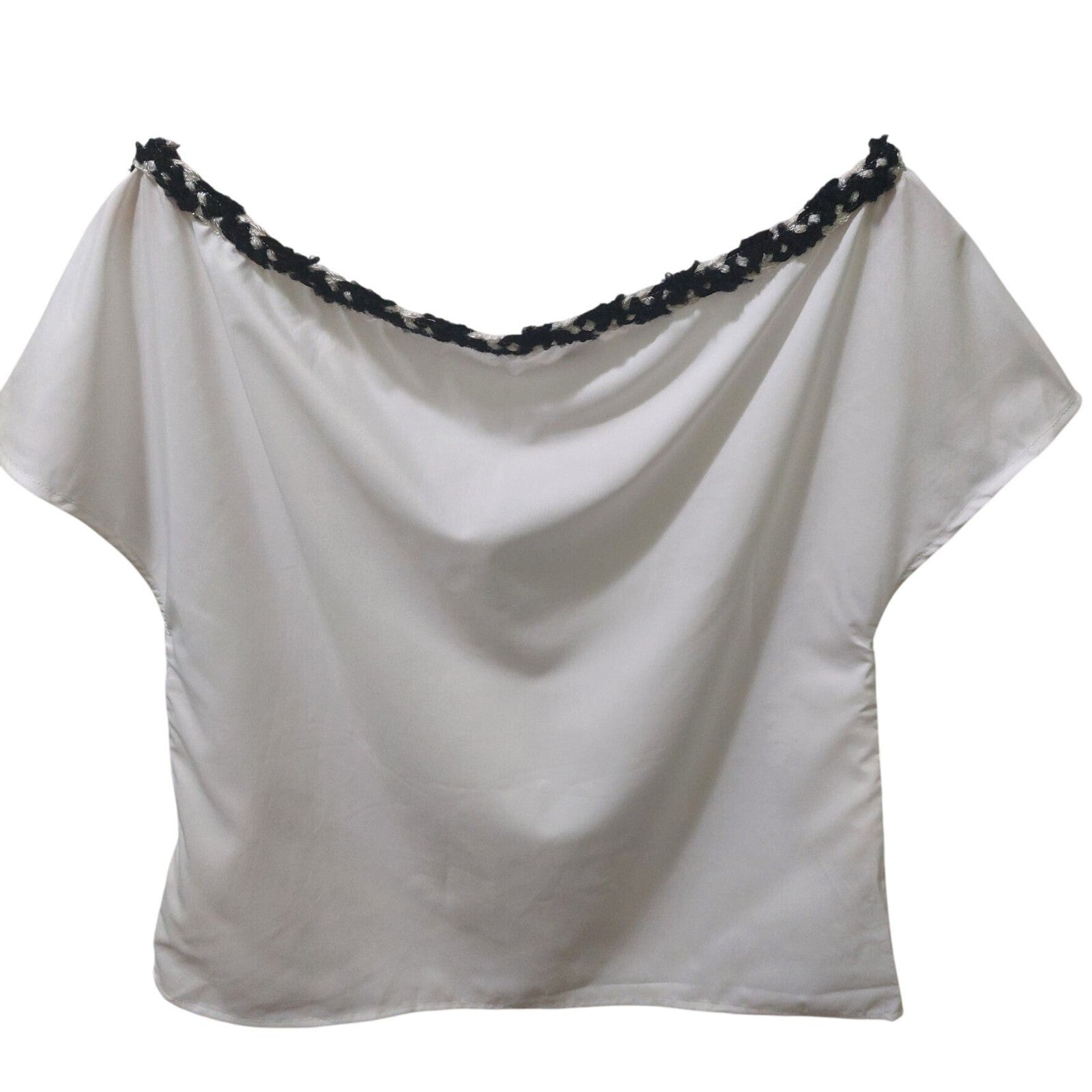 NWT Commense White Top & Pleated Maxi Skirt W/ Black & White Trim Size Small