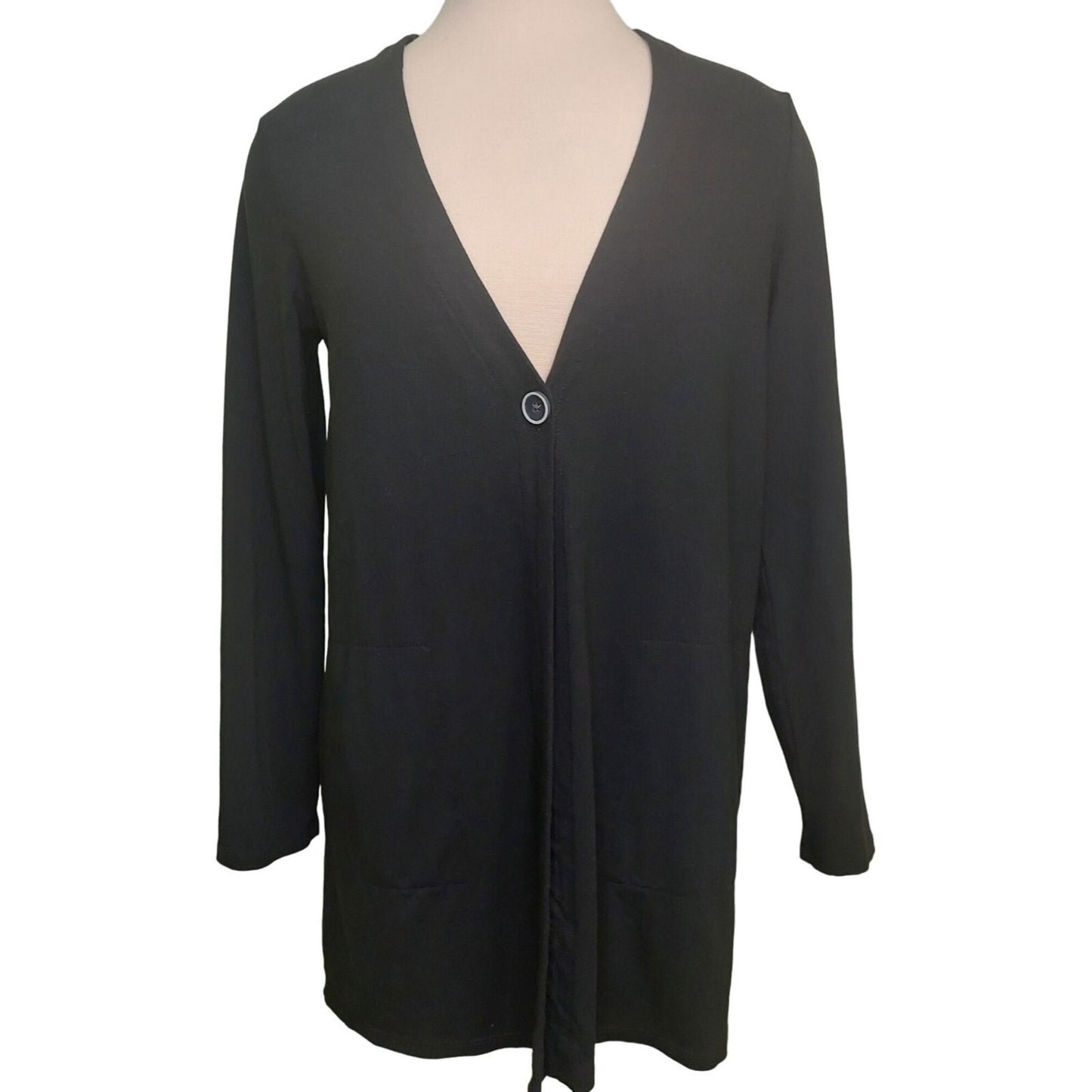 J. Jill Wearever Collection Women's XS Black Cardigan With Pockets Single Button
