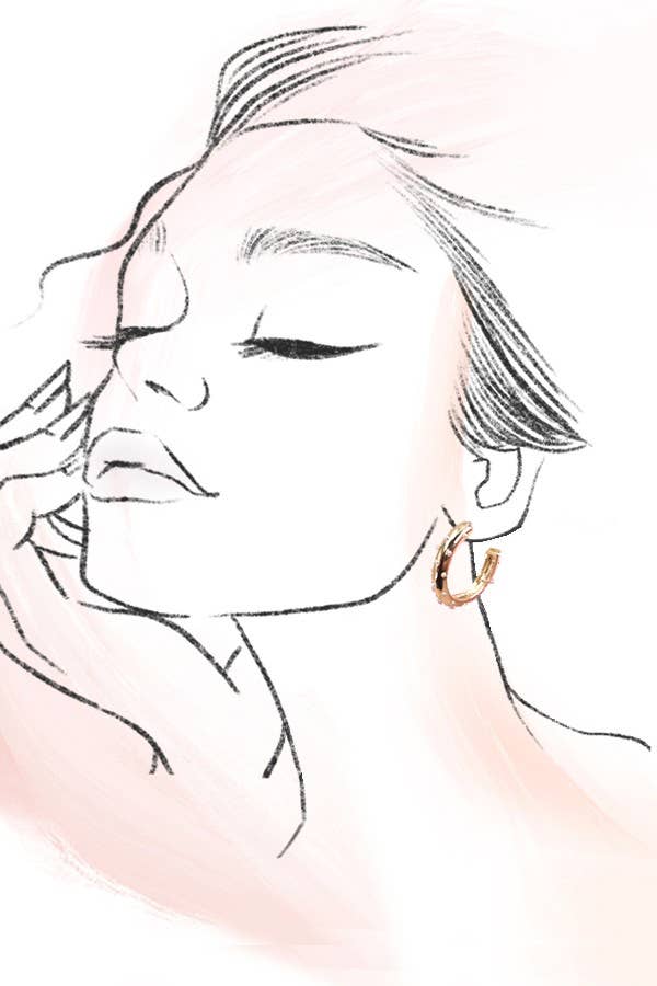 PEARL STUDDED HOOP EARRINGS GOLDTONE