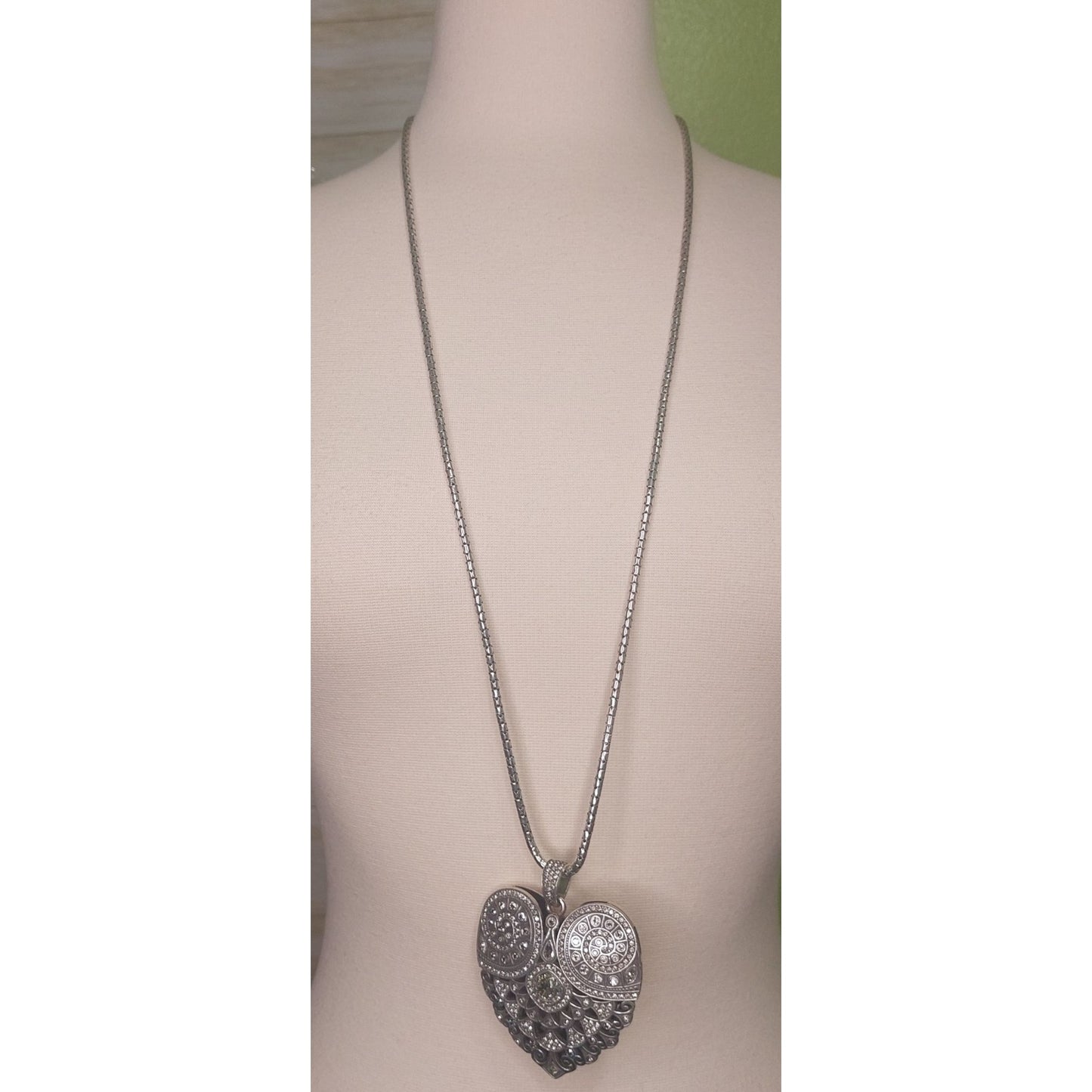 Brighton Mumtaz Large Heart Convertible Silver Adjustable Necklace