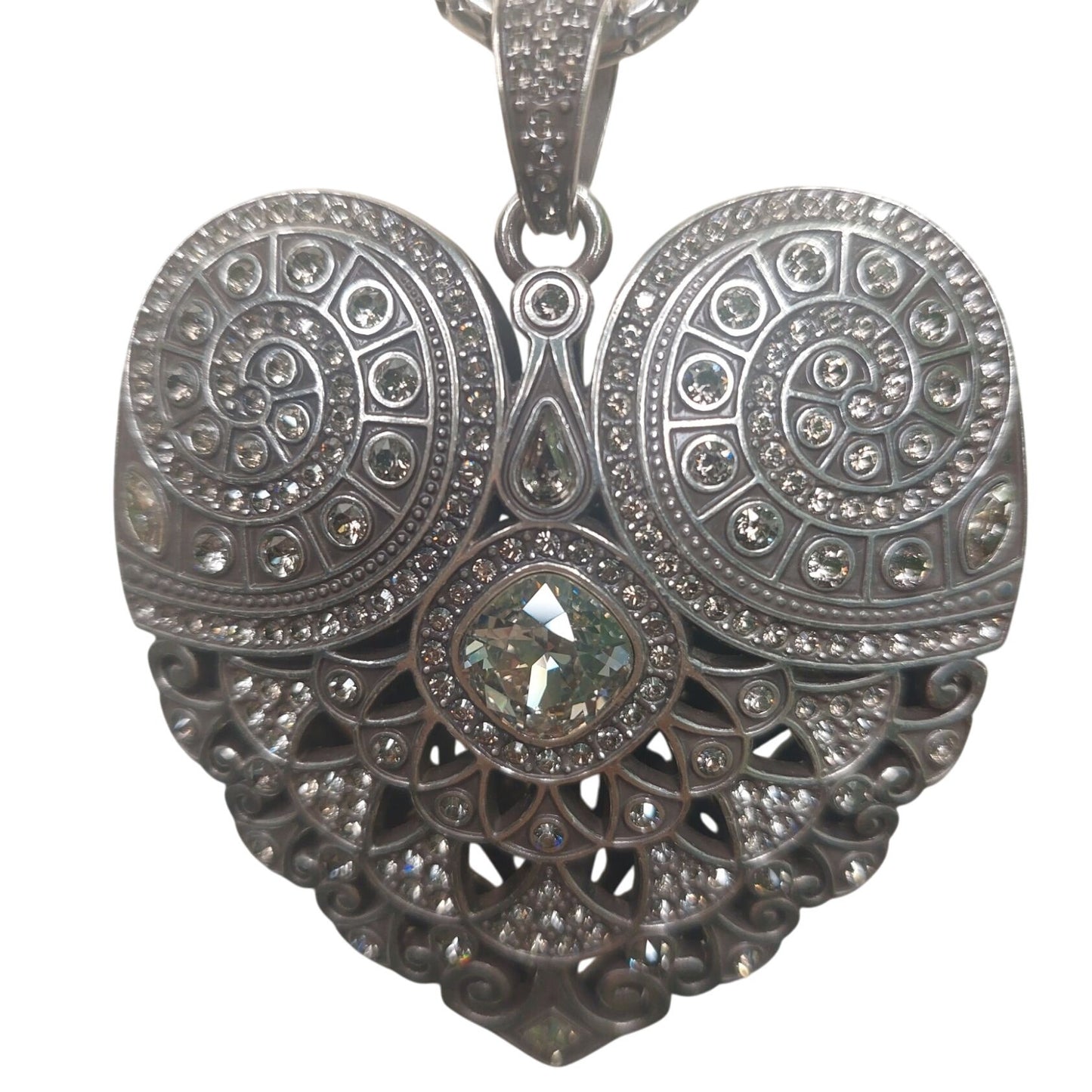 Brighton Mumtaz Large Heart Convertible Silver Adjustable Necklace