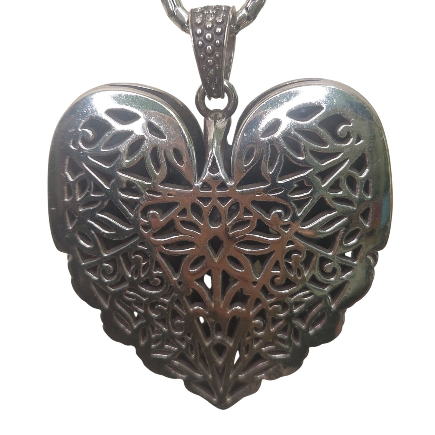 Brighton Mumtaz Large Heart Convertible Silver Adjustable Necklace