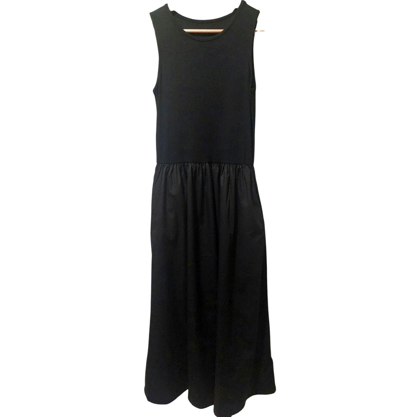 Commense Womens Black Sleeveless Maxi Dress With Pockets ~Size Medium