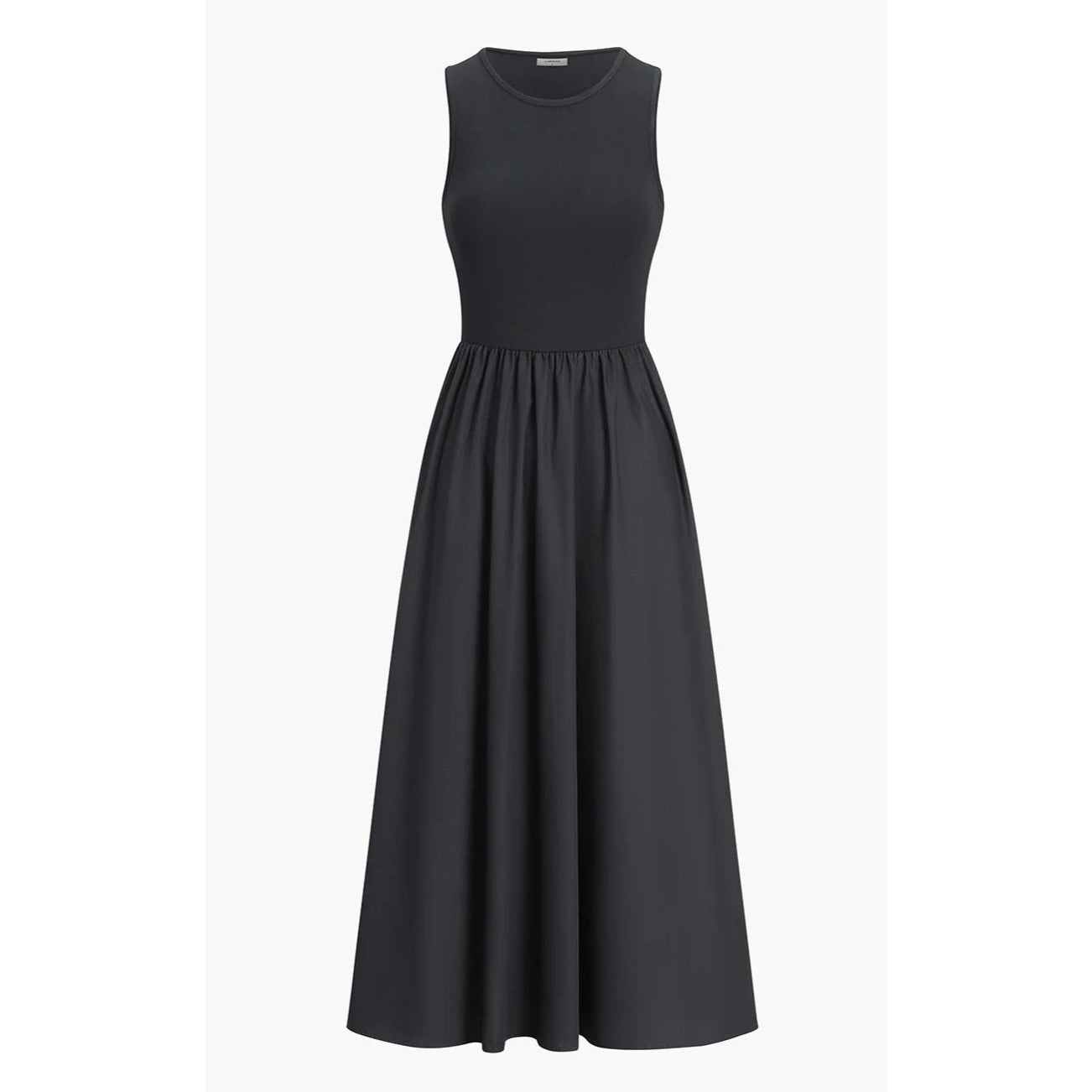 Commense Womens Black Sleeveless Maxi Dress With Pockets ~Size Medium