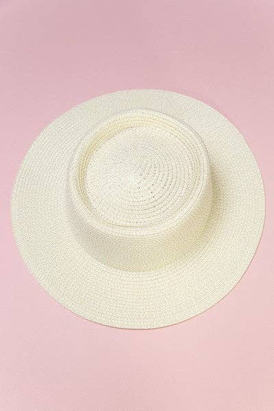 CLASSIC BOATER STRAW SUN HATS | 40HW603: IVORY