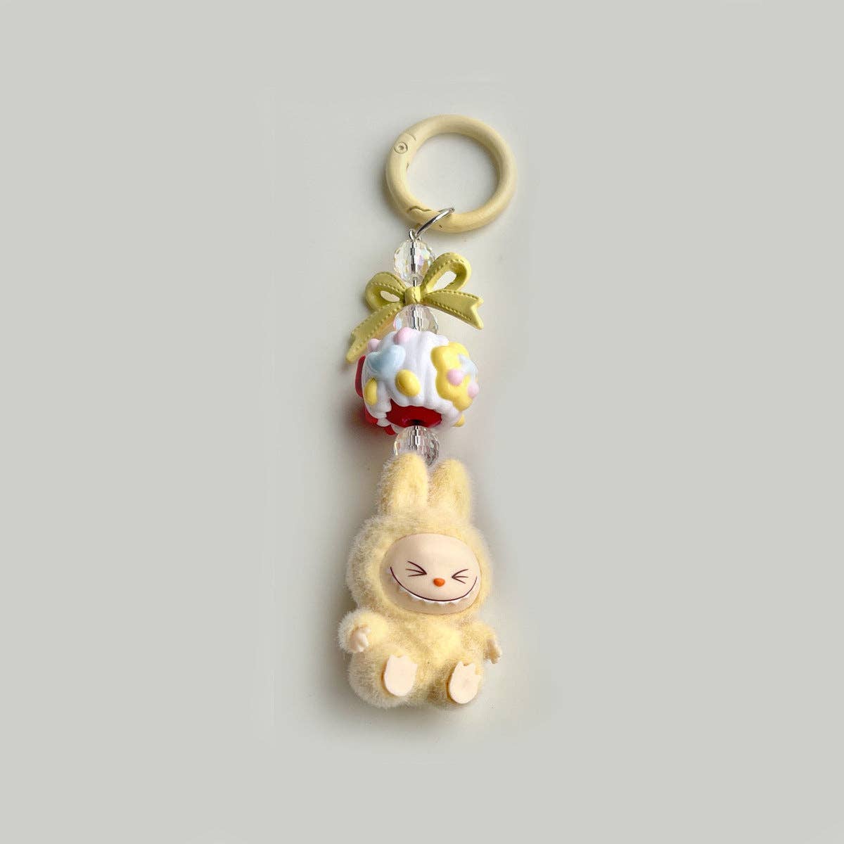 Flocked Mini Labubu candy Keychain bag pendant: Purple