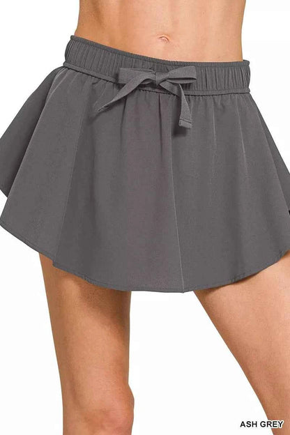 Ash Grey Soft Woven Active Skort by Zenana