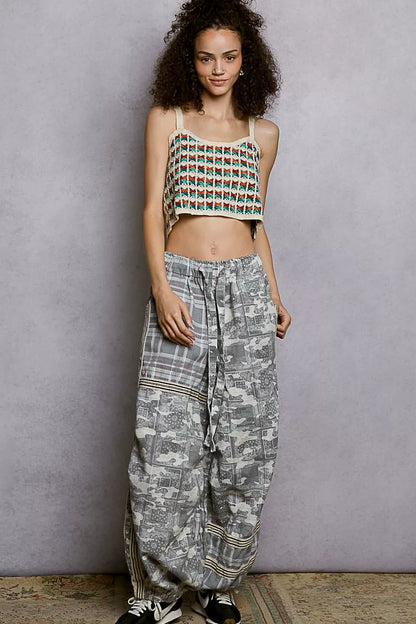 Green Multi Cropped Crochet Cami with Scalloped Edge by POL Full View