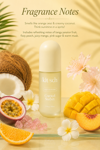 Kitsch Coastal Sorbet Hair Perfume 1.7 oz with bright fruity and tropical-inspired fragrance notes