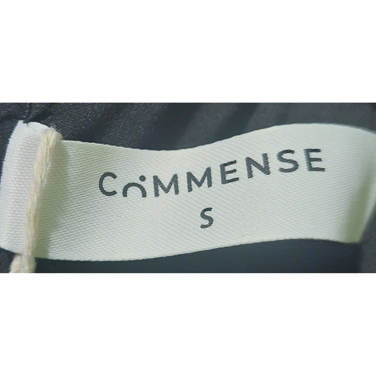 Commense Black Textured Mini Dress W/ White Pleated Hem & Back Zipper ~ Small