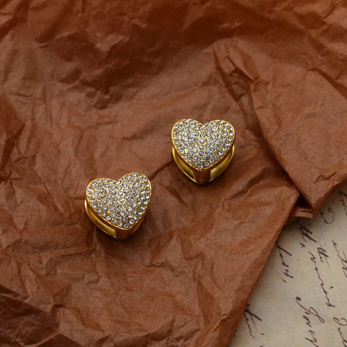 Luxurious Brilliance Heart-Shaped Stud Earrings