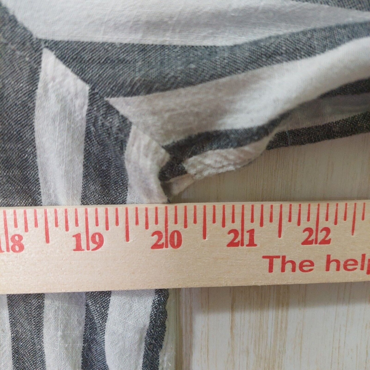 Lucky Brand Women's Gray & White Striped 100% Cotton Button-Down Shirt~Medium