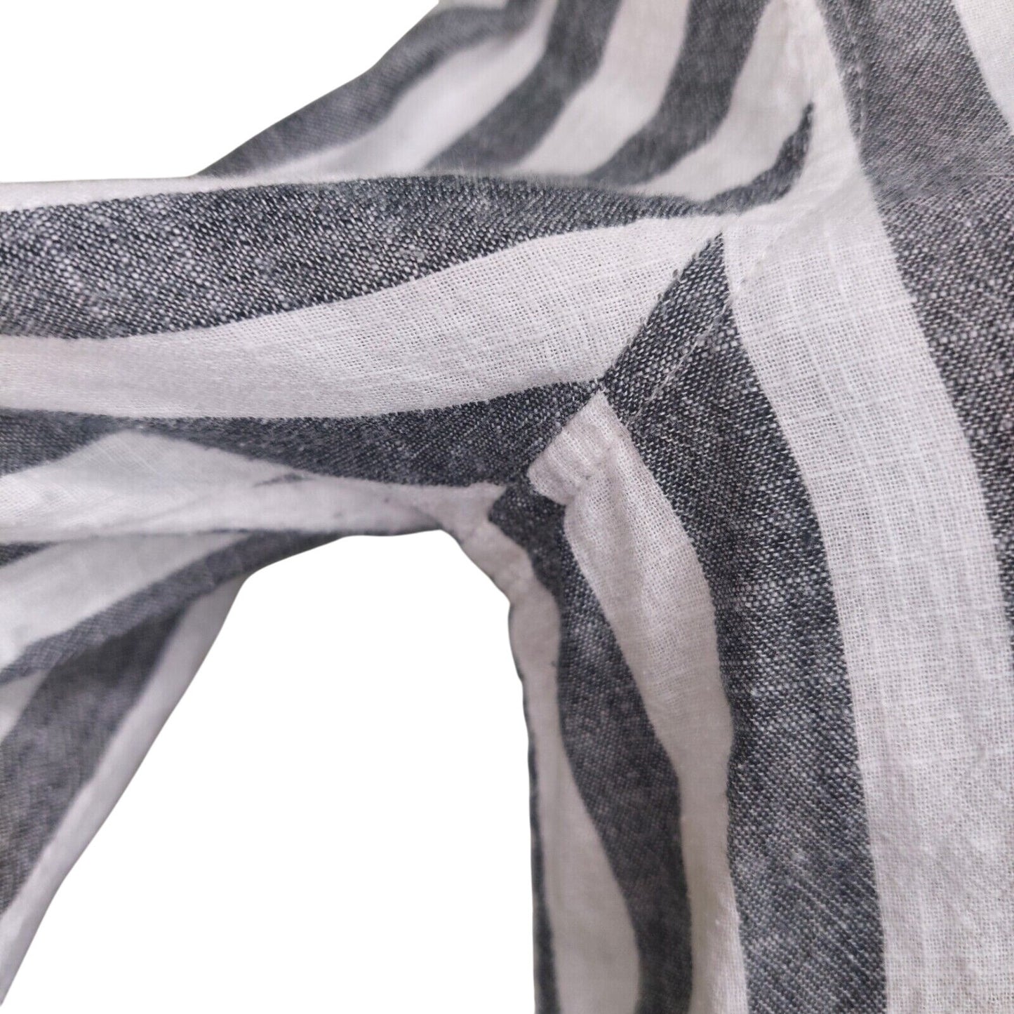 Lucky Brand Women's Gray & White Striped 100% Cotton Button-Down Shirt~Medium