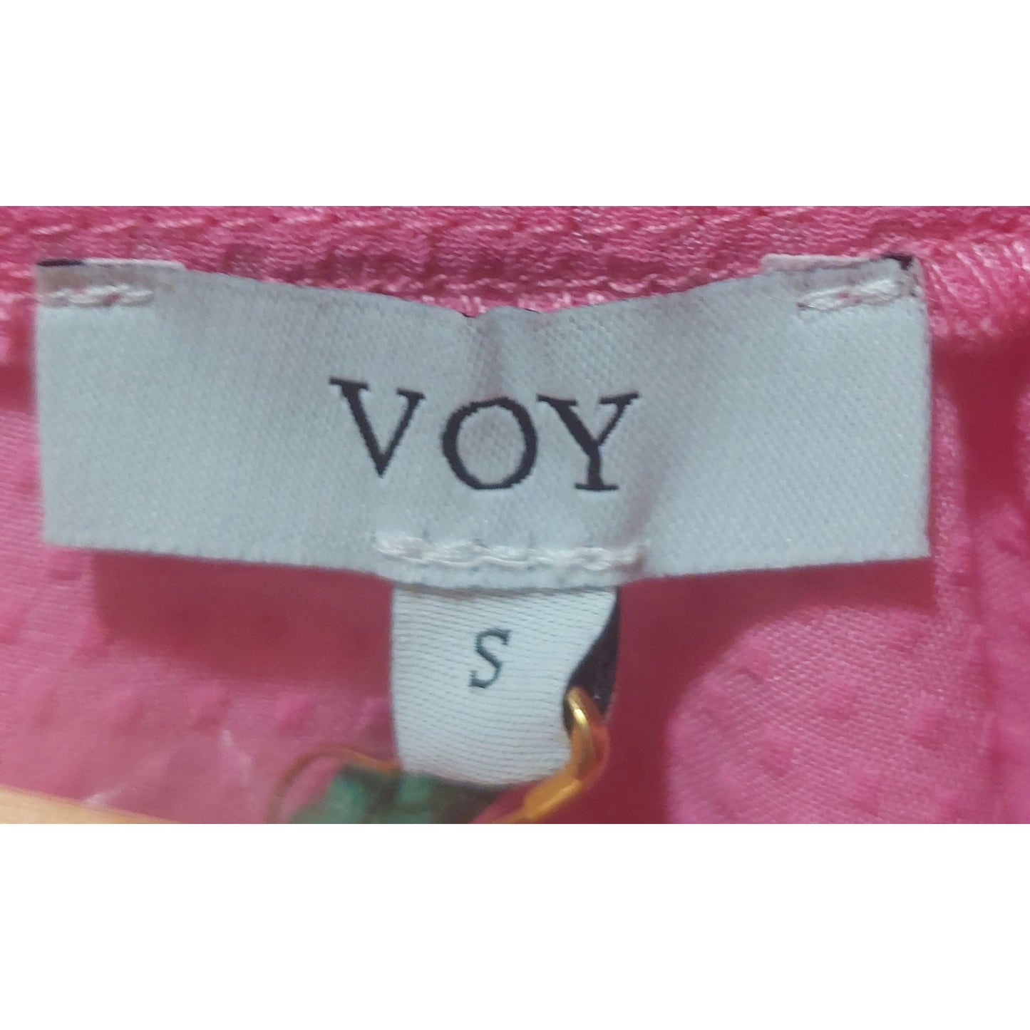 Voy Women's Pink Puffy Sleeve Textured Top Size SMALL