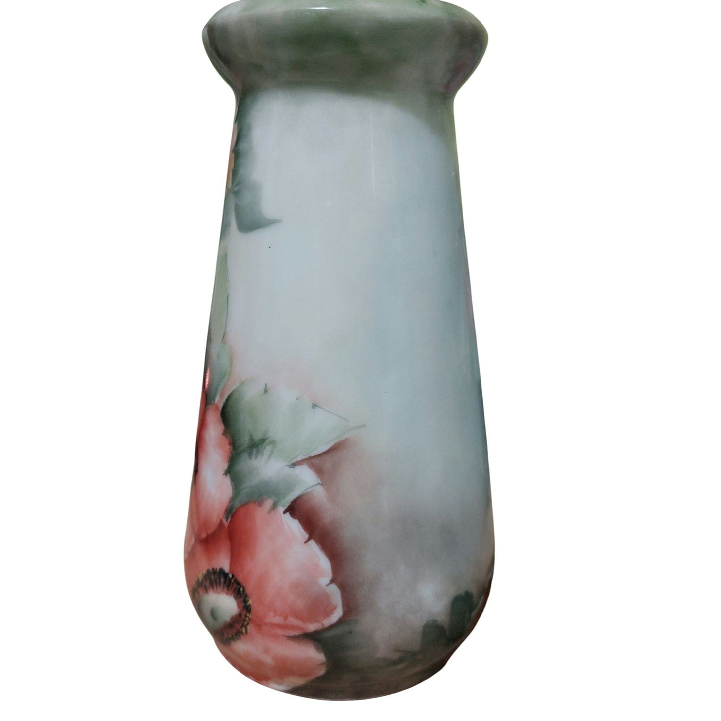 Vintage Hand-Painted Z.S. & Co. Bavaria Porcelain Vase~Pink/Red Poppies Design