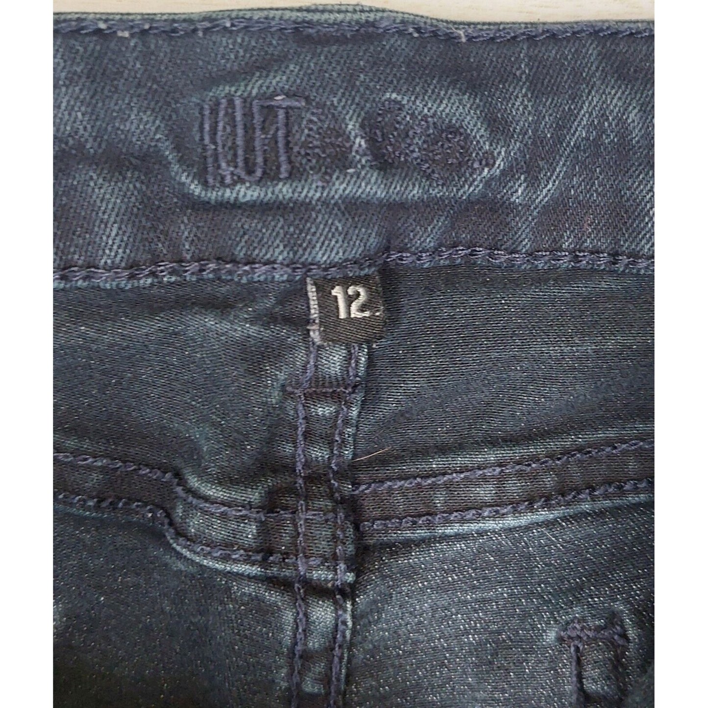 KUT From the Kloth Jeans Womens Size 12 Skinny Ankle Mid Rise Stretch Dark Denim