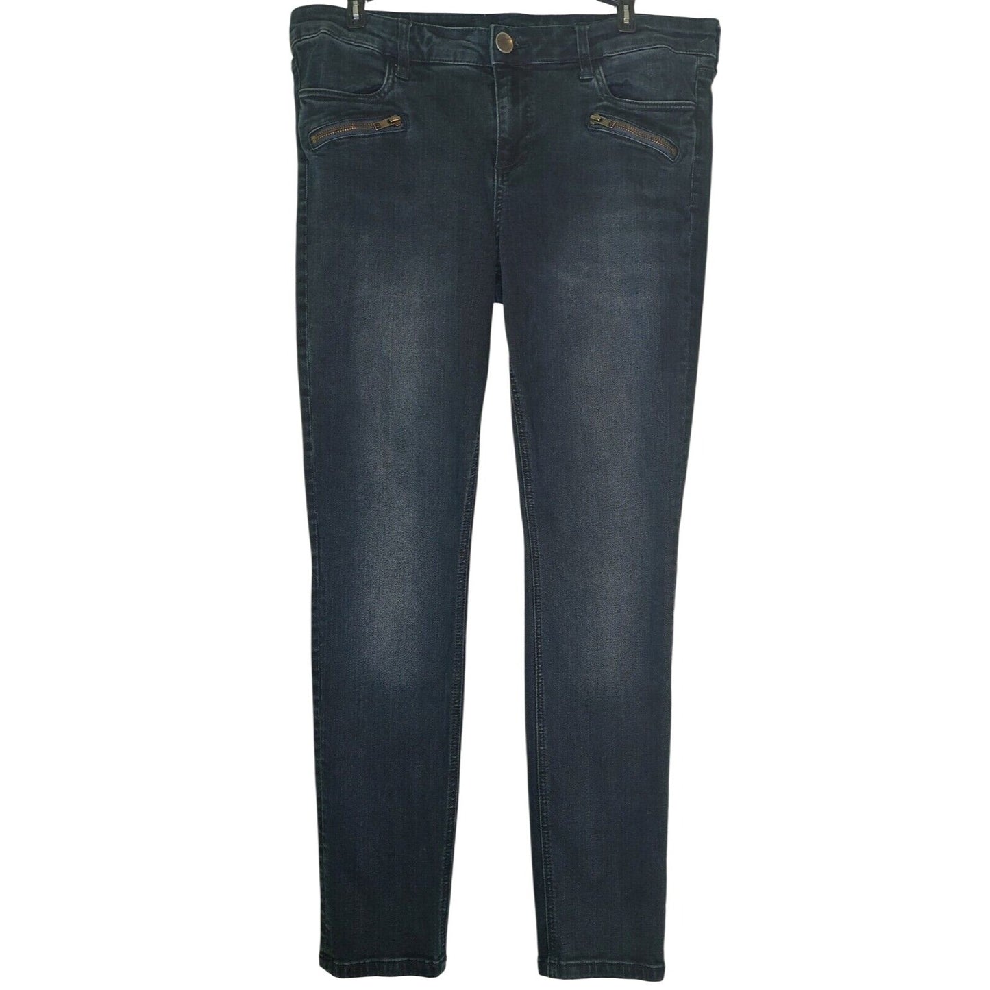 KUT From the Kloth Jeans Womens Size 12 Skinny Ankle Mid Rise Stretch Dark Denim